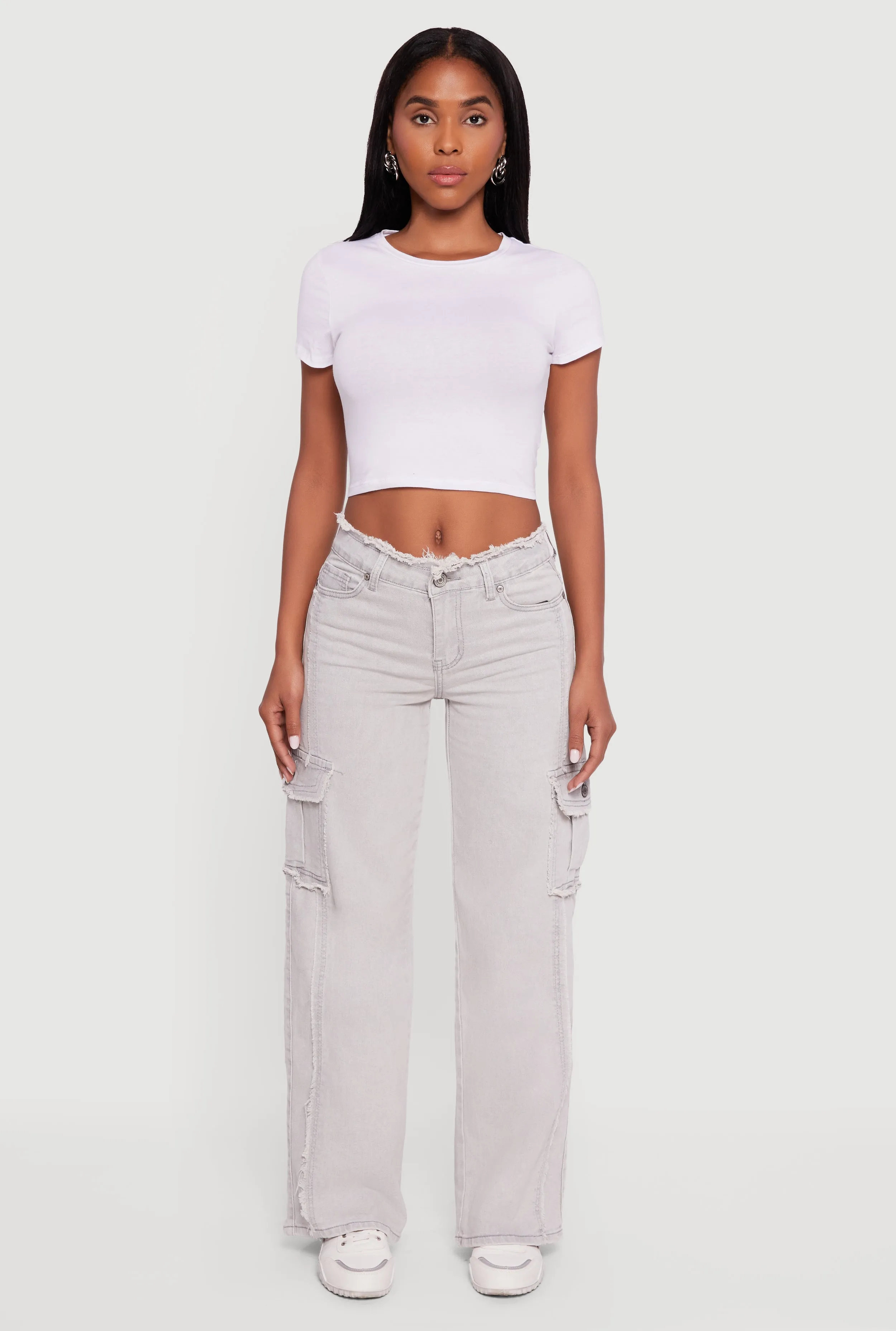 Frayed Waist Cargo Pocket Jeans sold by Rainbow product image thumbnail 2