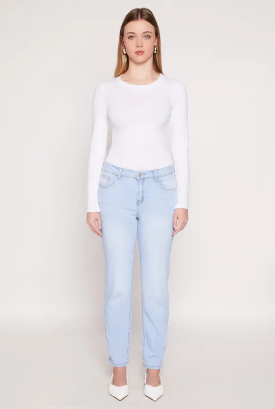 Lina Whiskered Straight High Rise Jeans sold by Rainbow