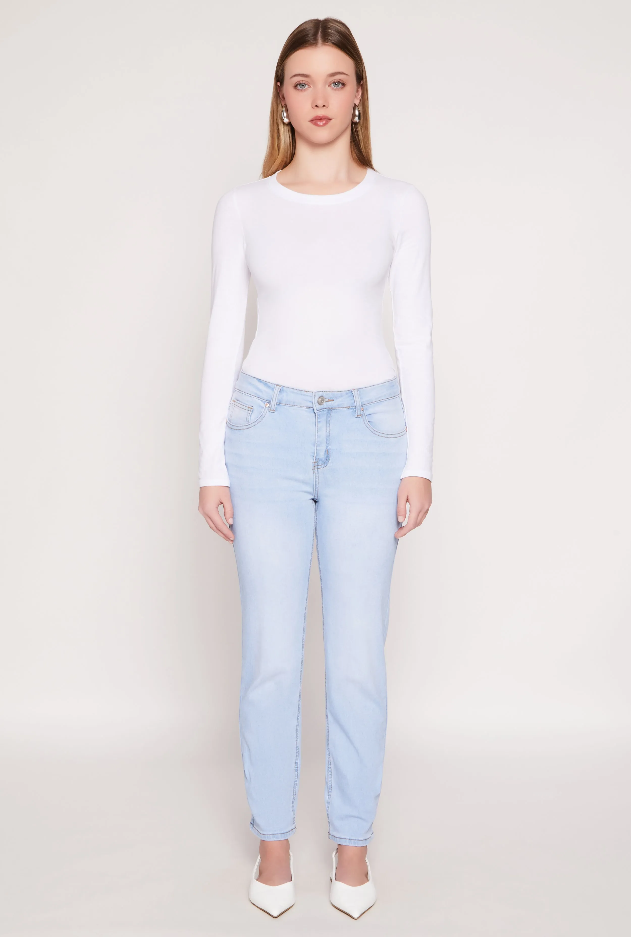 Lina Whiskered Straight High Rise Jeans sold by Rainbow