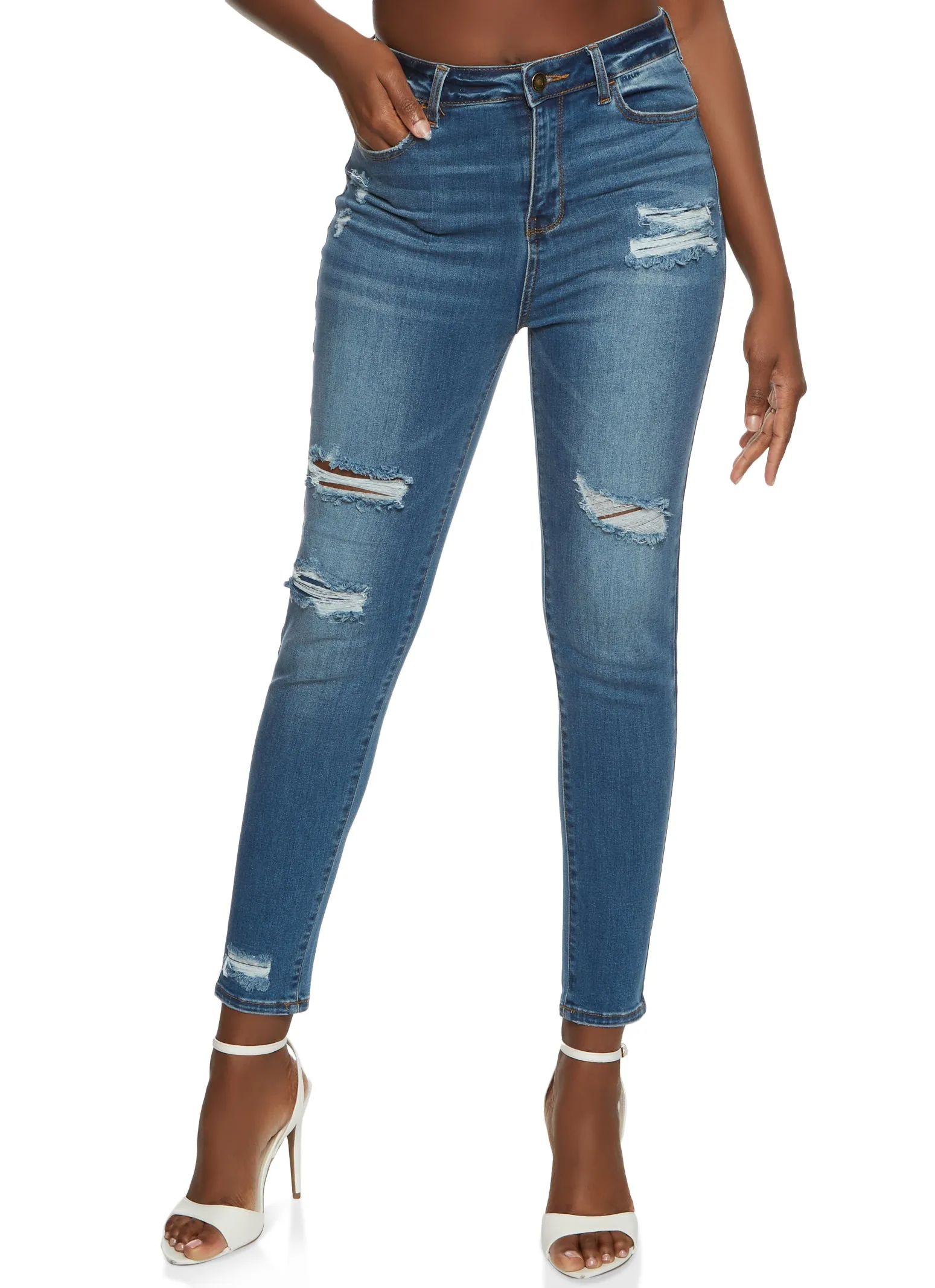 Winnie Distressed High Waisted Skinny Jeans sold by Rainbow product image thumbnail 2