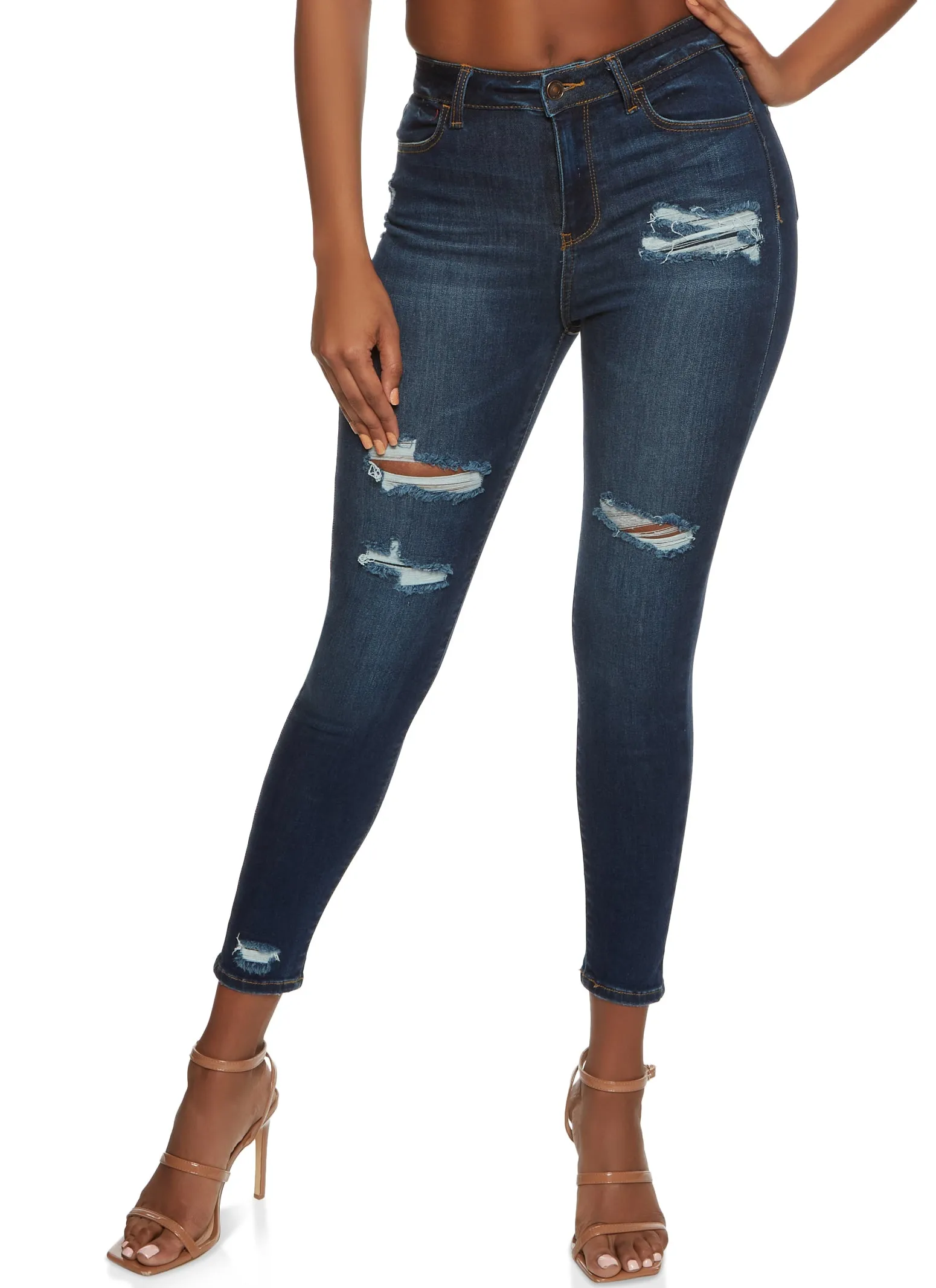 Winnie Distressed High Waisted Skinny Jeans sold by Rainbow product image thumbnail 3
