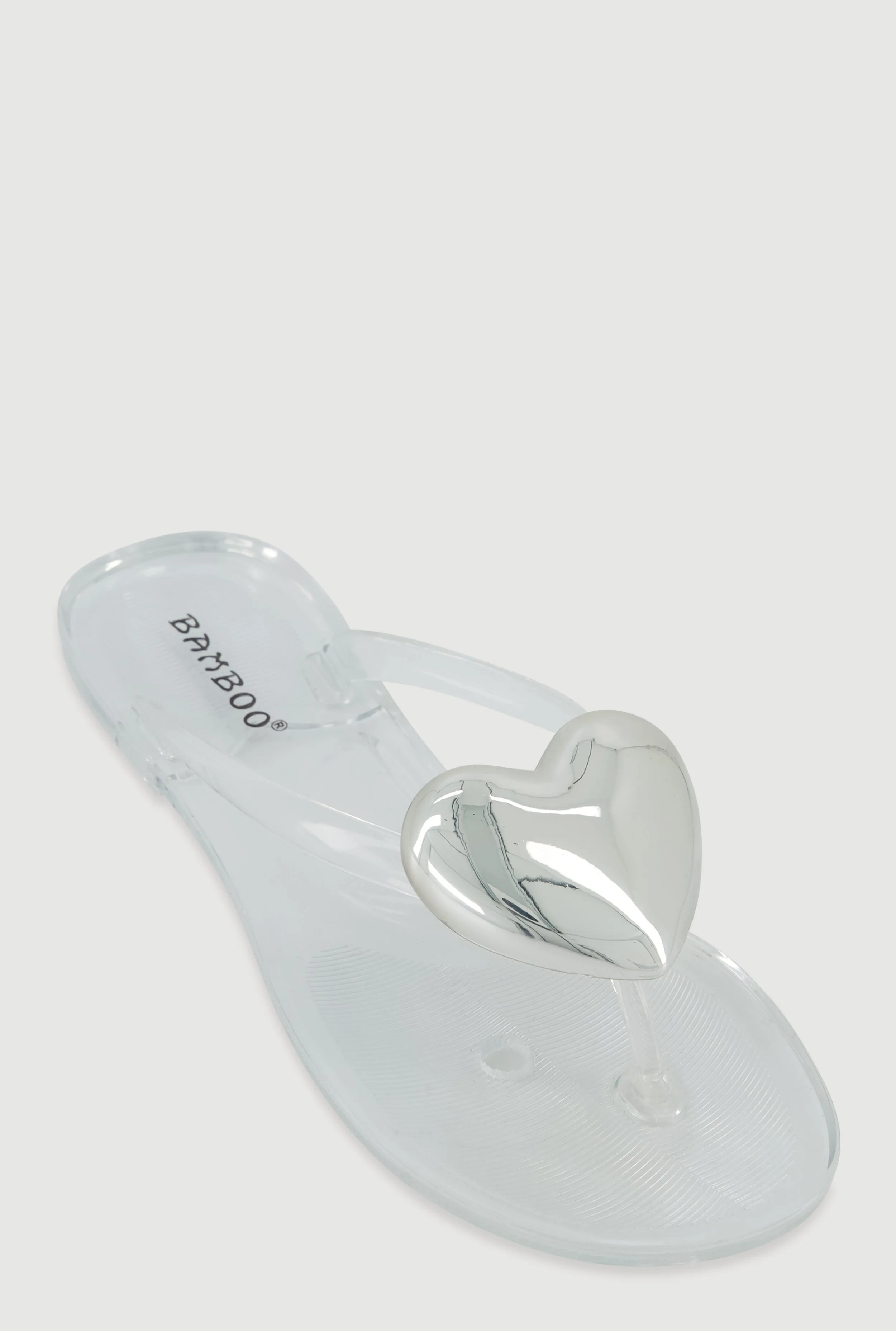 Metallic Heart Thong Flat Sandals sold by Rainbow