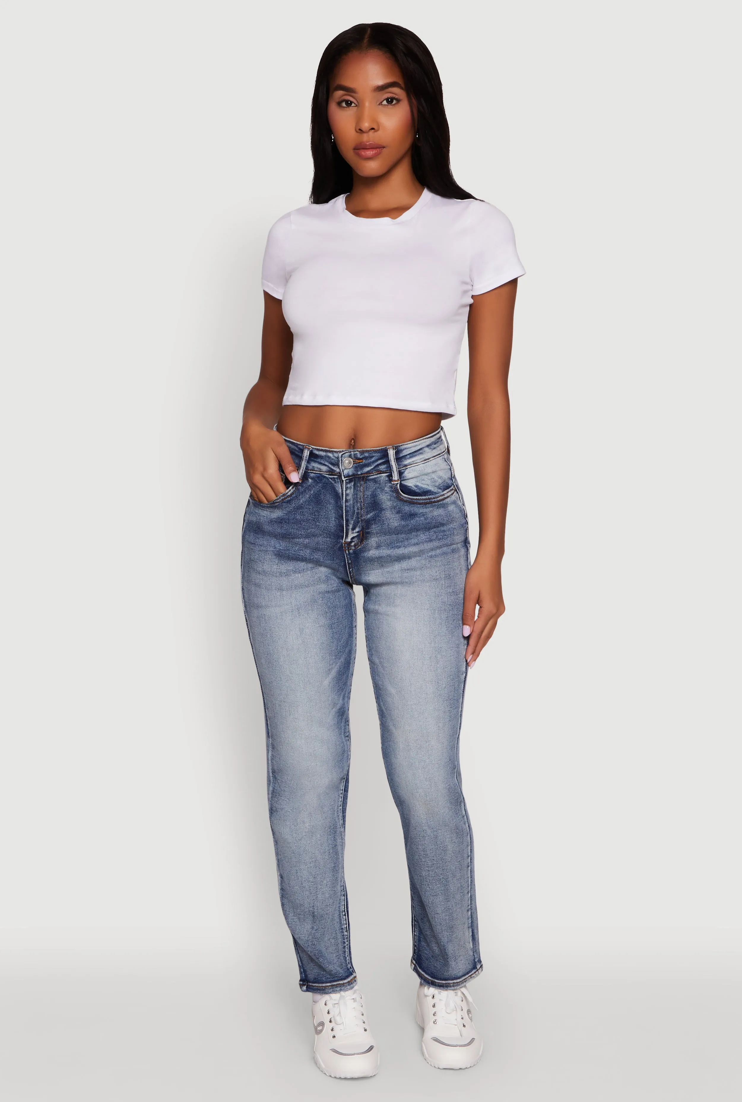 Alicia Acid Wash High Waisted Stretch Jeans sold by Rainbow product image thumbnail 2