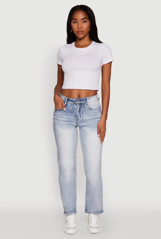 Alicia Acid Wash High Waisted Stretch Jeans sold by Rainbow