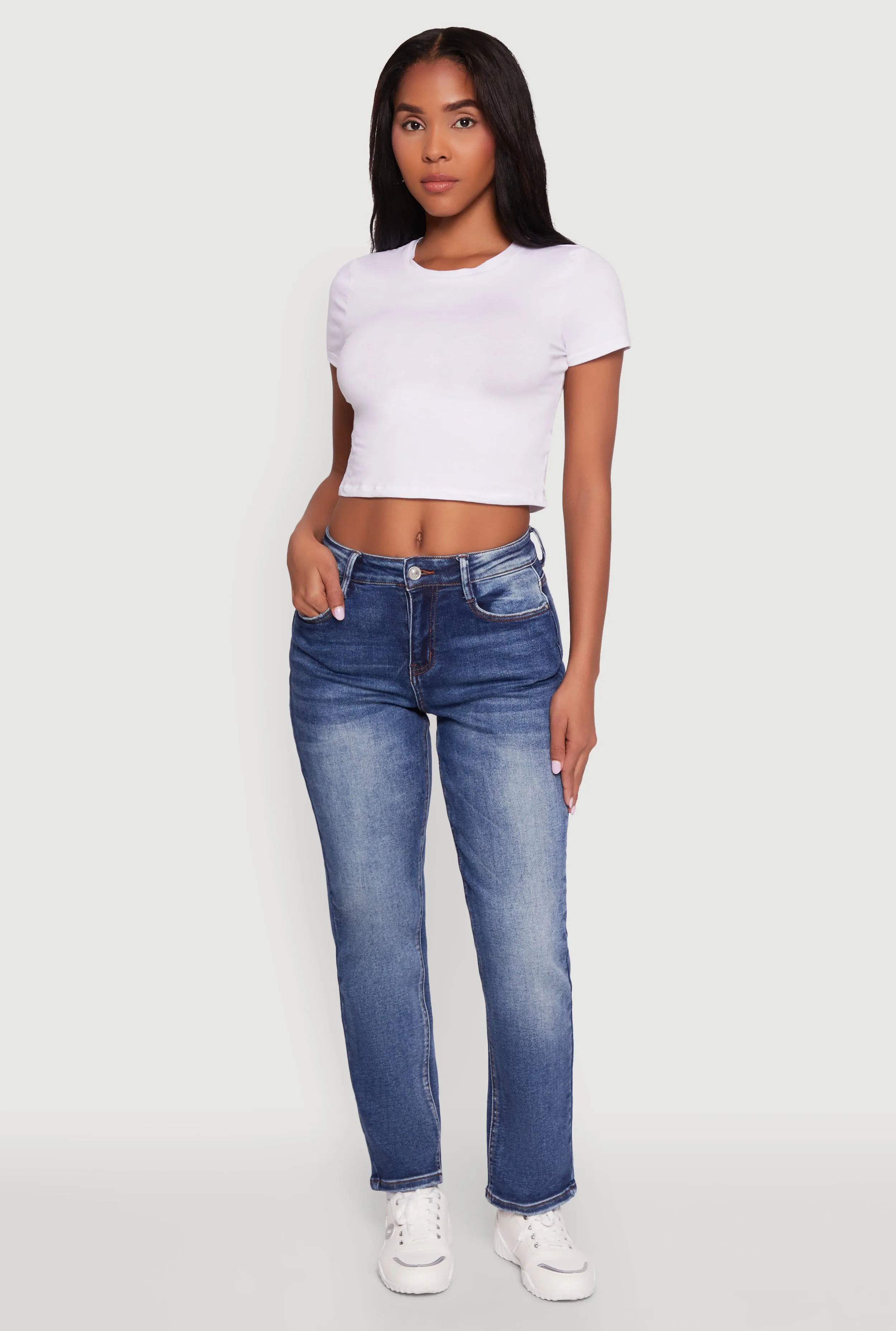 Alicia Acid Wash High Waisted Stretch Jeans sold by Rainbow product image thumbnail 3