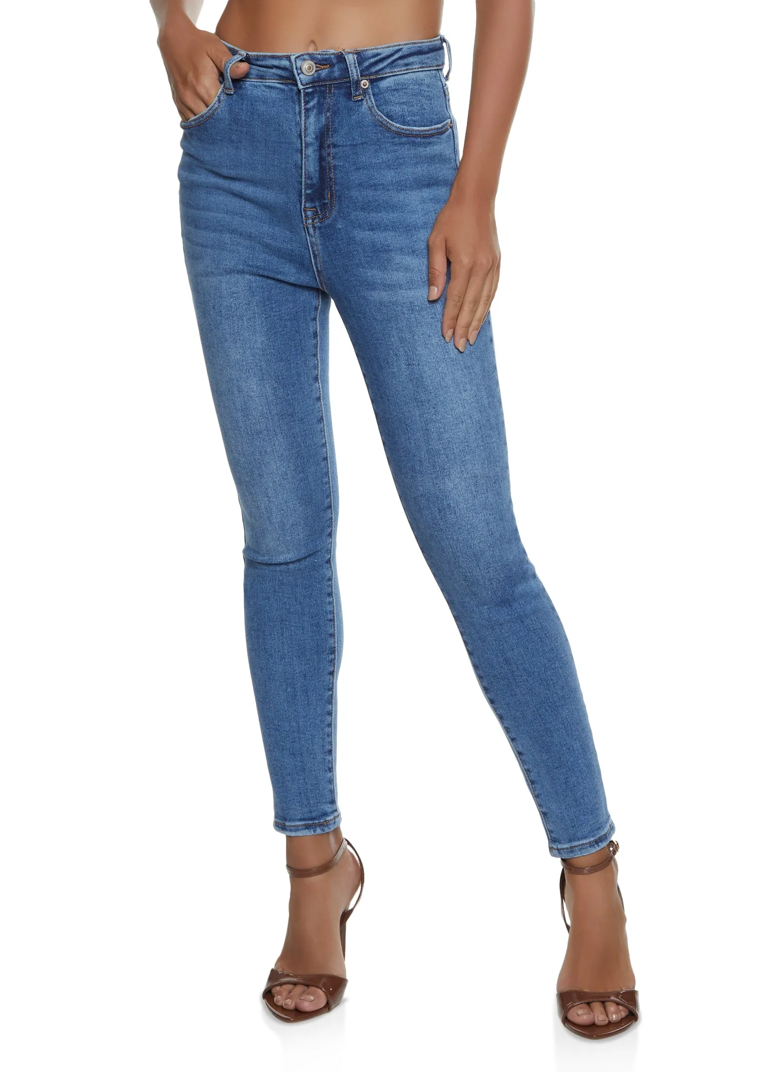High Waisted Ankle-Length Skinny Jeans sold by Rainbow product image thumbnail 3