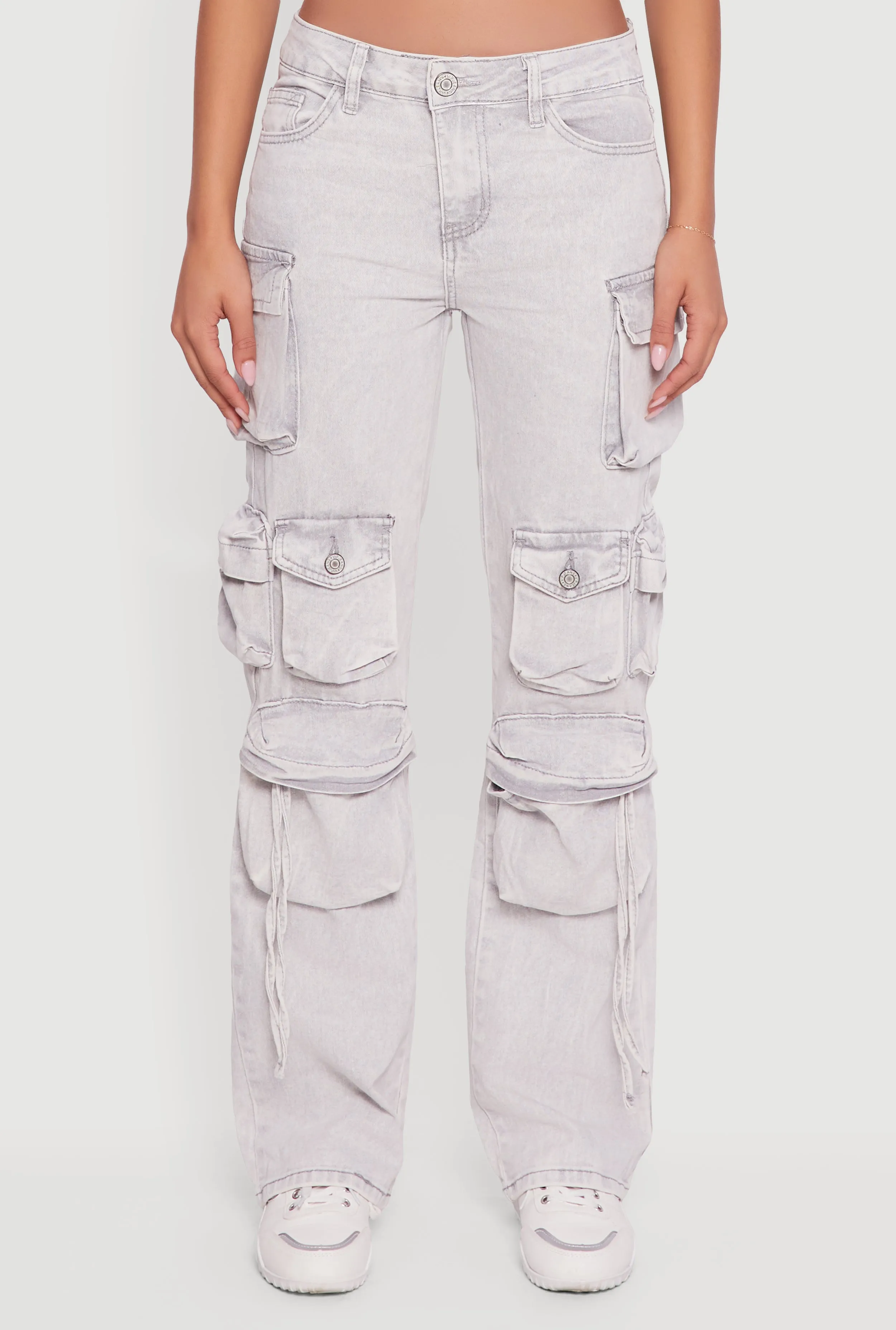 Acid Wash Tassel Cargo Jeans sold by Rainbow product image thumbnail 5