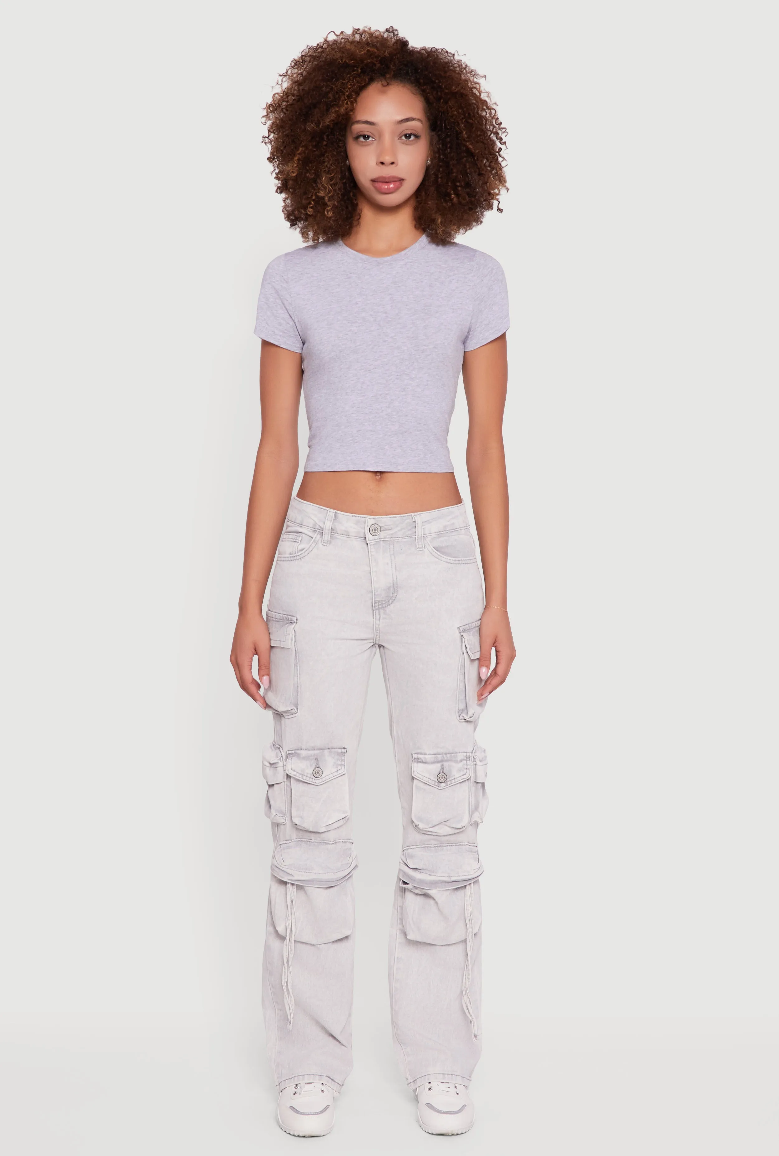 Acid Wash Tassel Cargo Jeans sold by Rainbow product image thumbnail 2