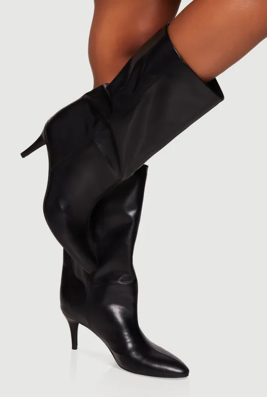 Mid-Calf Pointed Toe Stiletto Boots sold by Rainbow