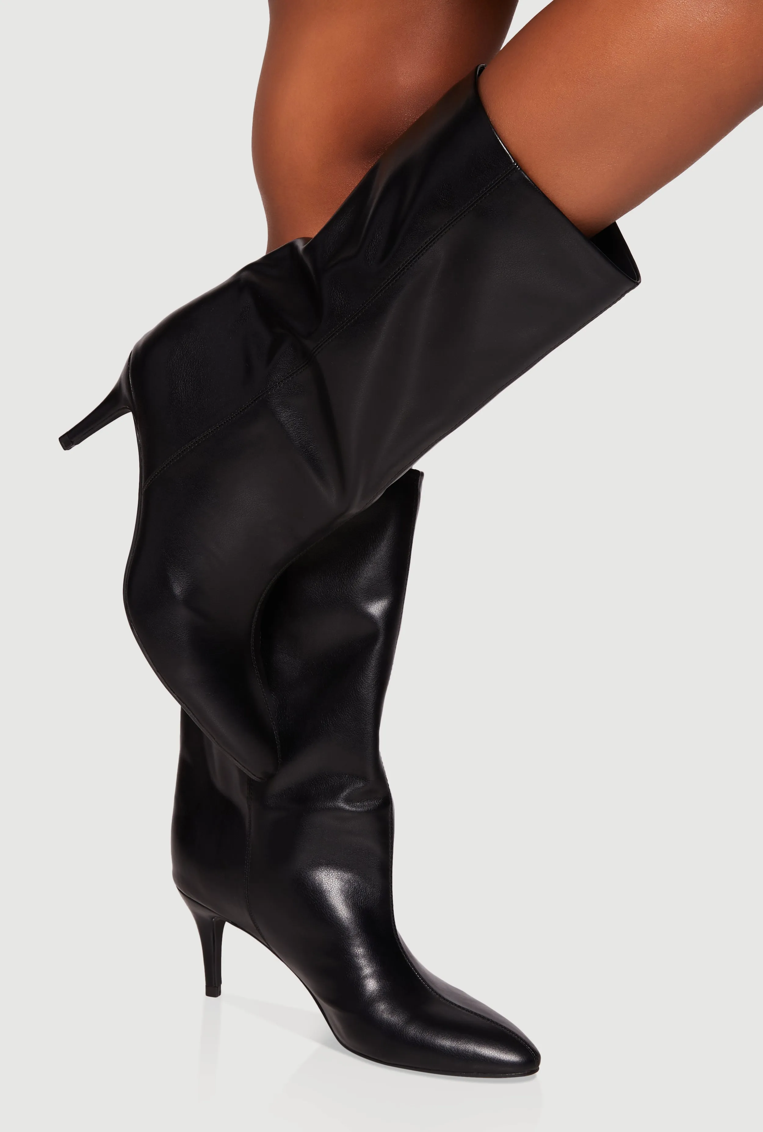 Mid-Calf Pointed Toe Stiletto Boots sold by Rainbow