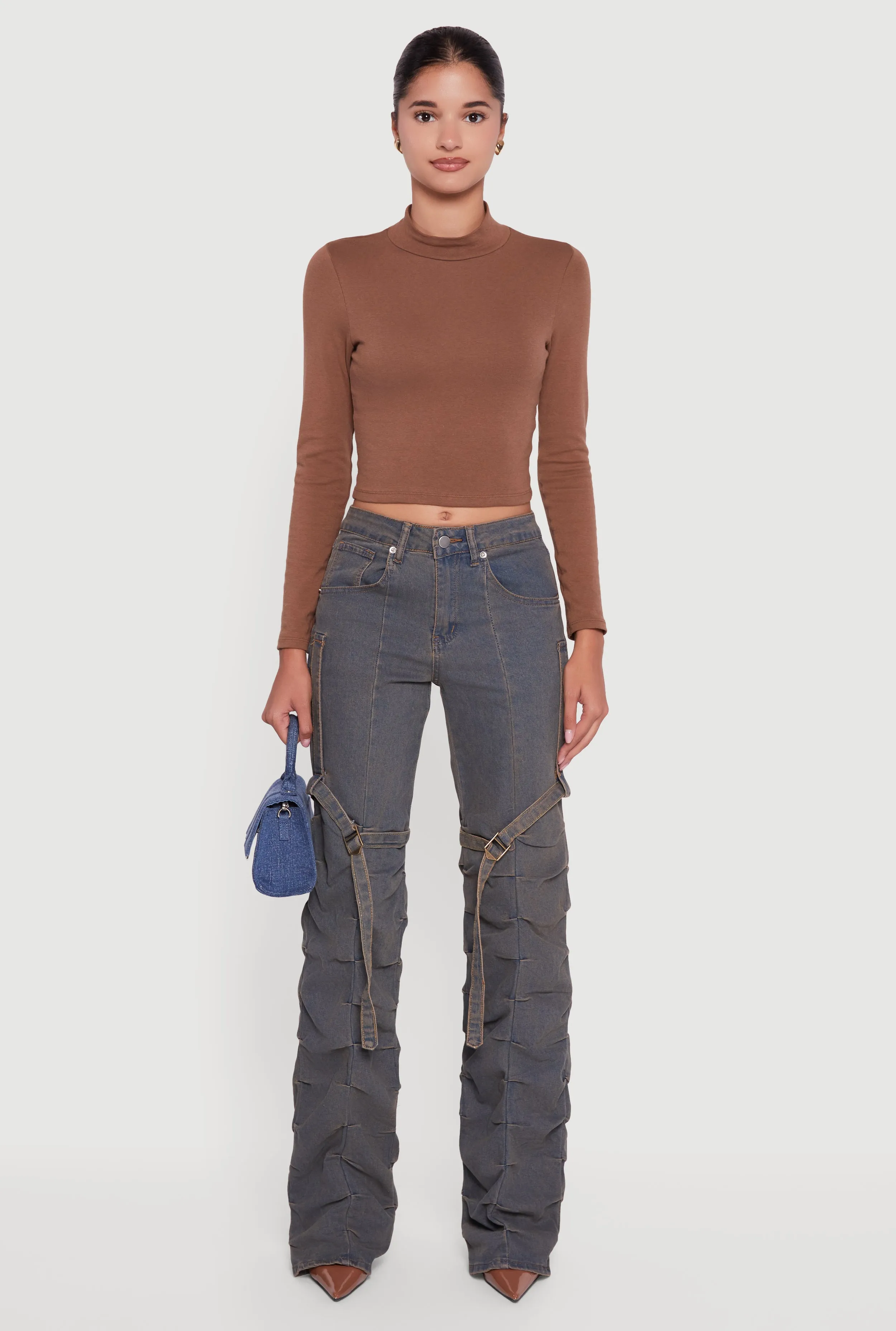 Thigh Strap Stacked Straight Leg Jeans sold by Rainbow product image thumbnail 2