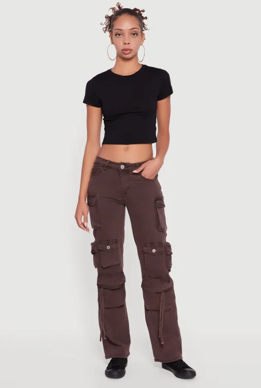 Slim-Leg Color Wash Utility Jeans sold by Rainbow