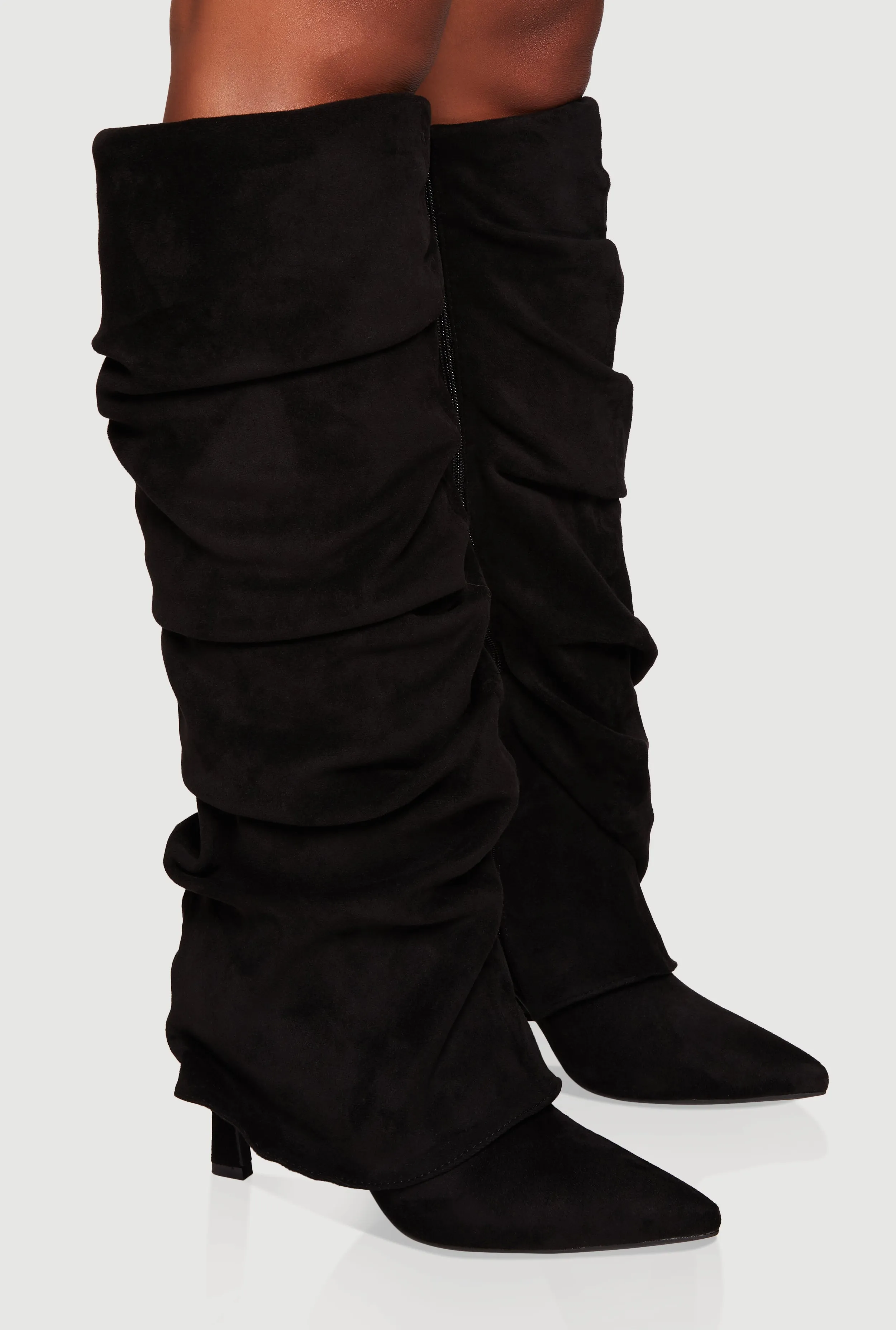 Fold Over Knee High Pointy Toe Slouch Boots sold by Rainbow product image thumbnail 2
