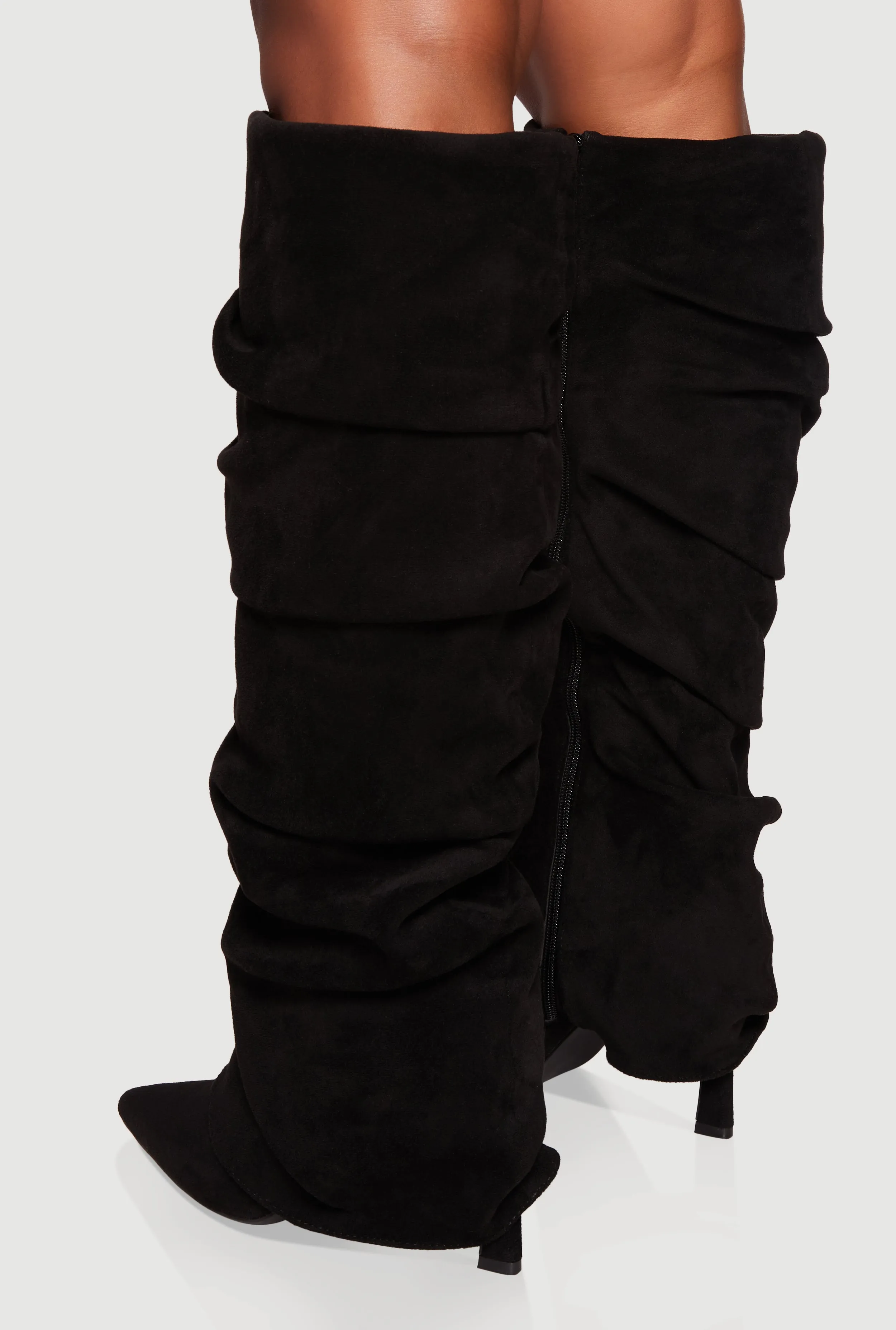 Fold Over Knee High Pointy Toe Slouch Boots sold by Rainbow product image thumbnail 3