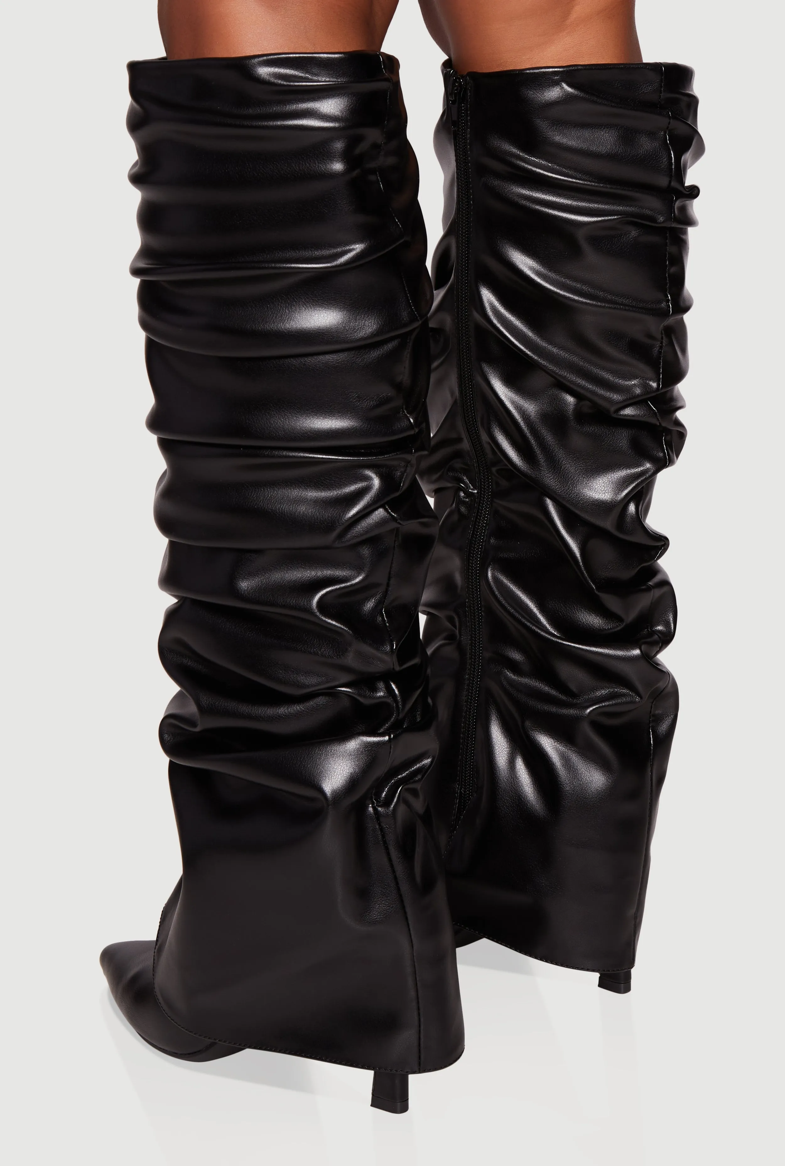 Fold Over Knee High Pointy Toe Slouch Boots sold by Rainbow product image thumbnail 3