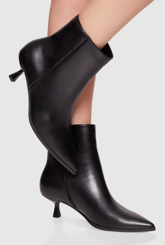 Pointed Toe Spool Heel Ankle Booties sold by Rainbow