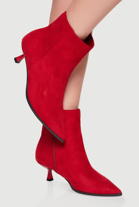 Pointed Toe Spool Heel Ankle Booties sold by Rainbow
