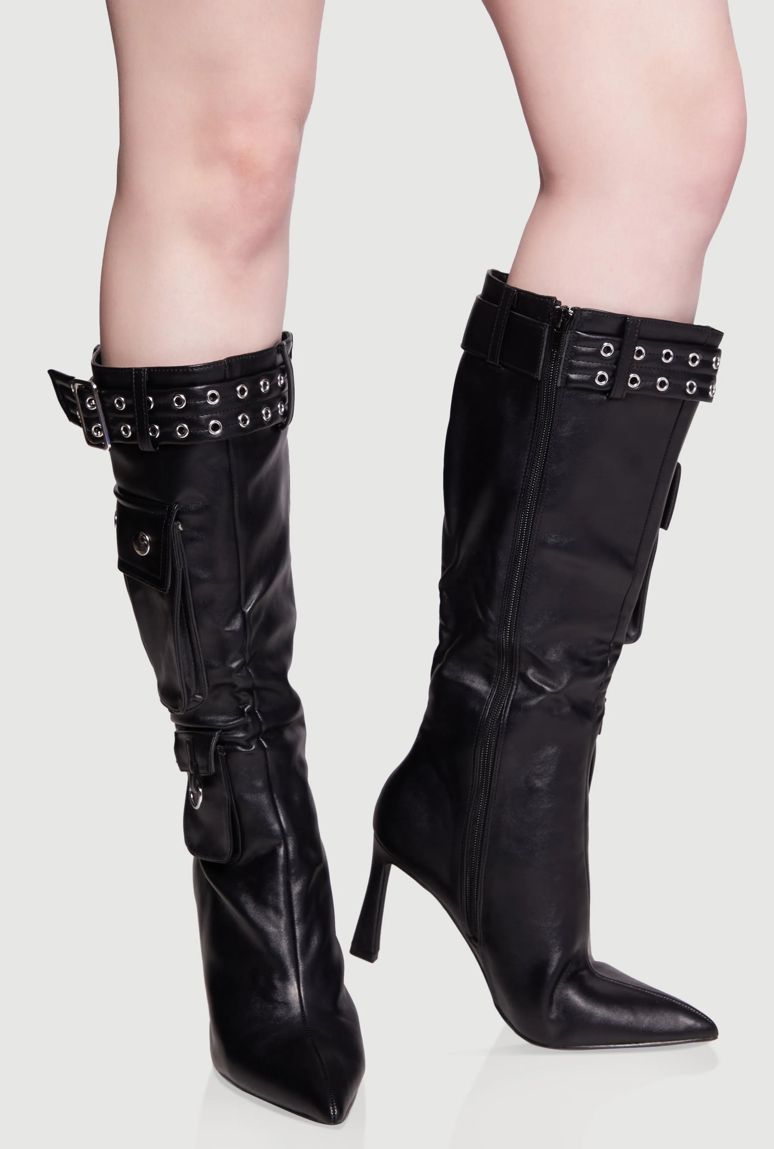 Stiletto Buckle Cargo Mid Calf Boots sold by Rainbow product image thumbnail 2