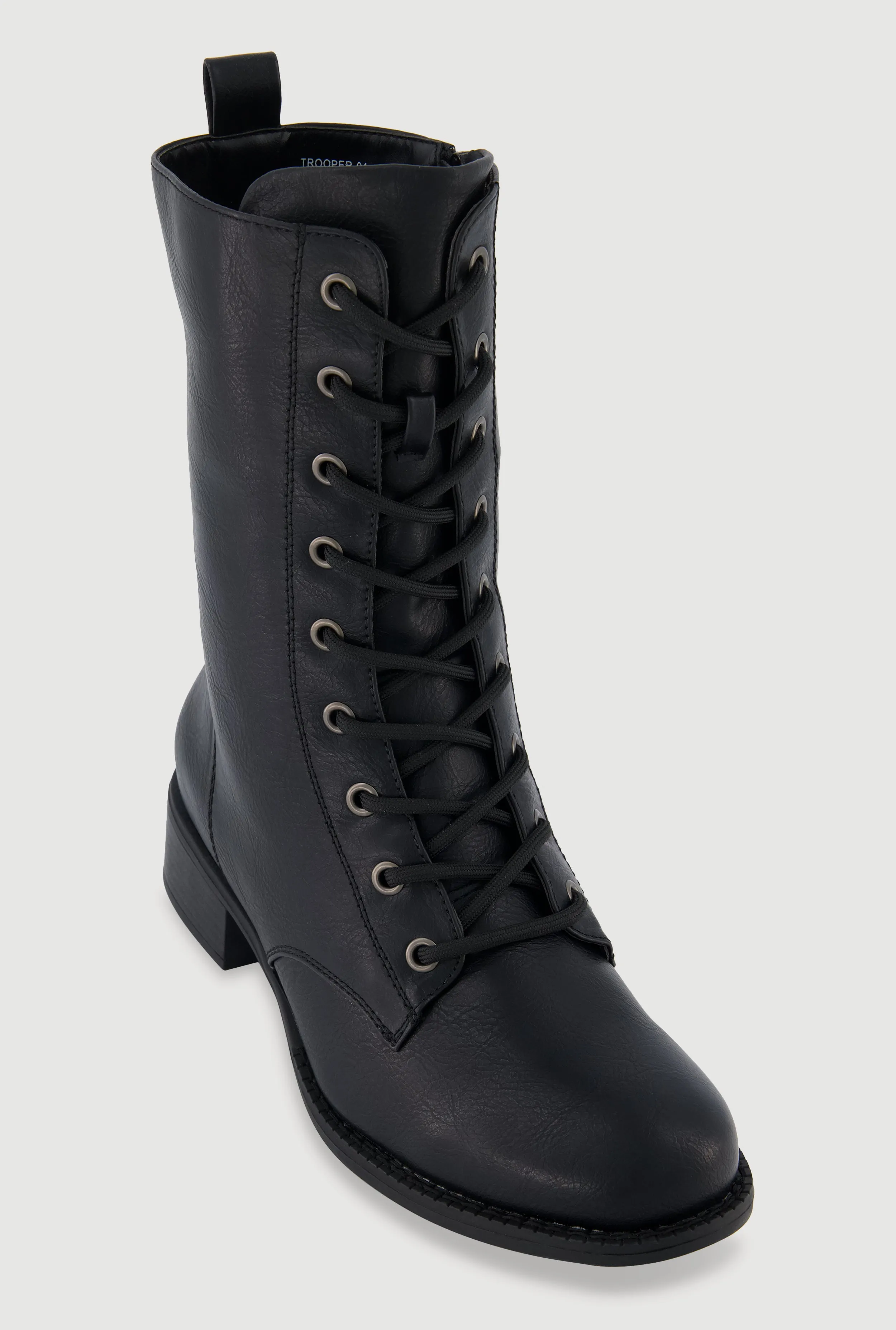 Faux Leather Lace Up Combat Boots sold by Rainbow