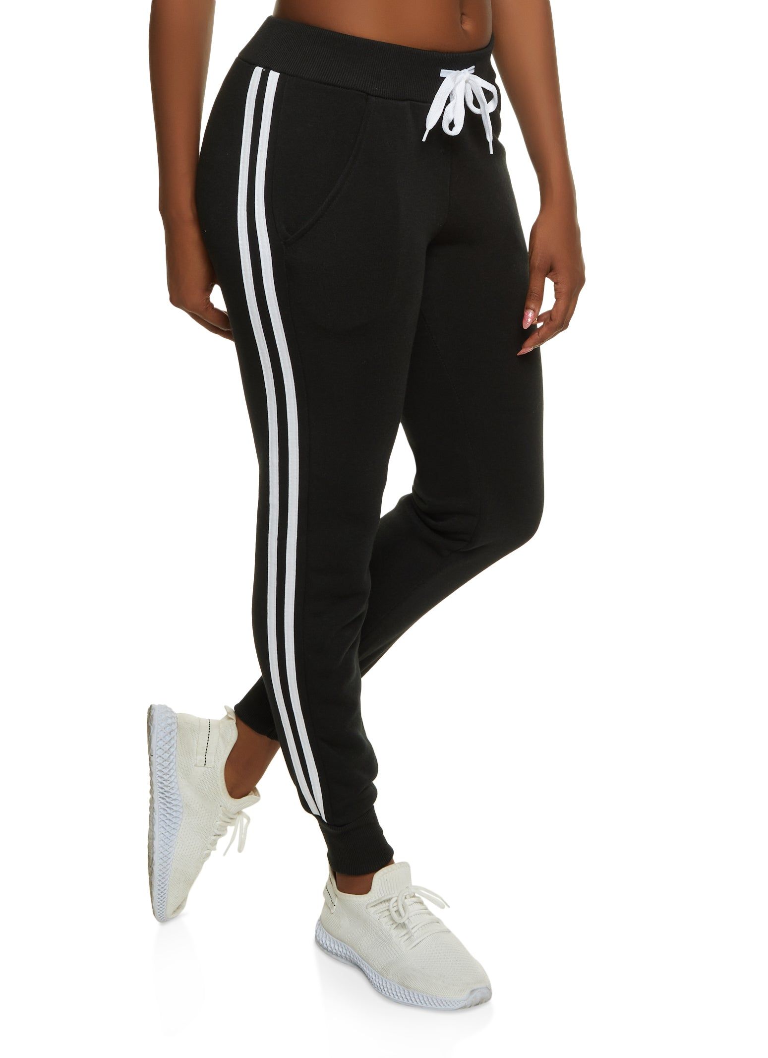 Drawstring Varsity Stripe Joggers sold by Rainbow
