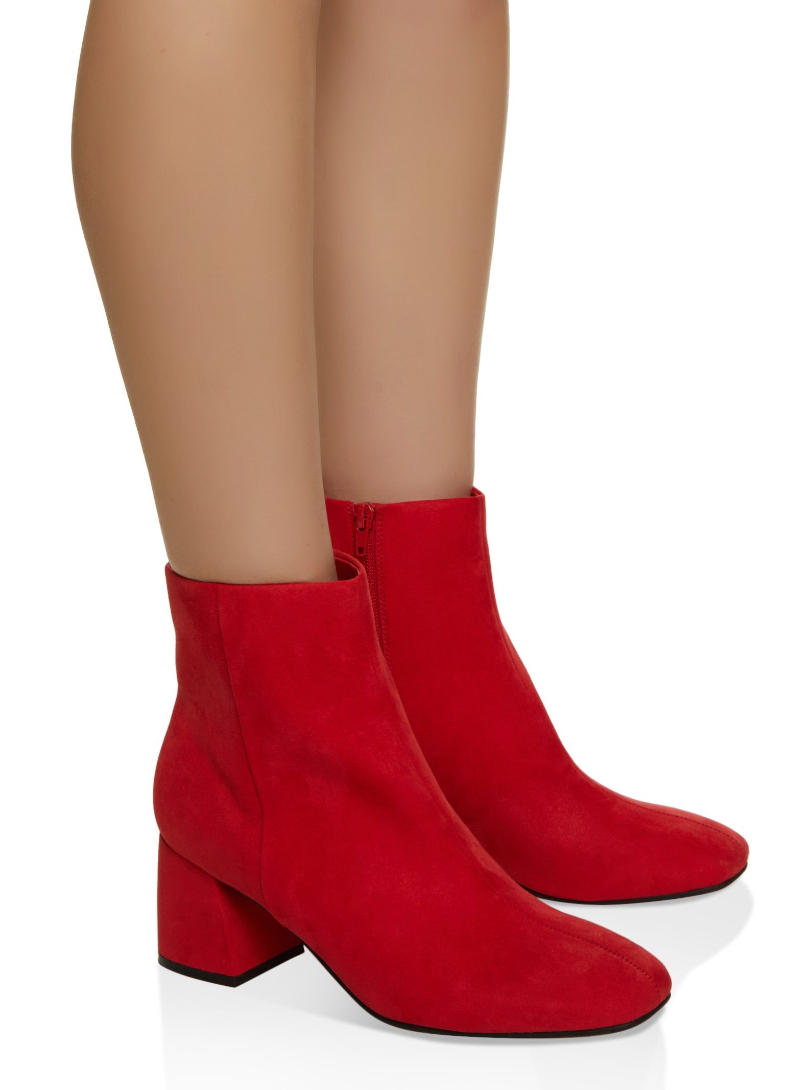 Faux Leather Square Toe Ankle Booties sold by Rainbow product image thumbnail 2