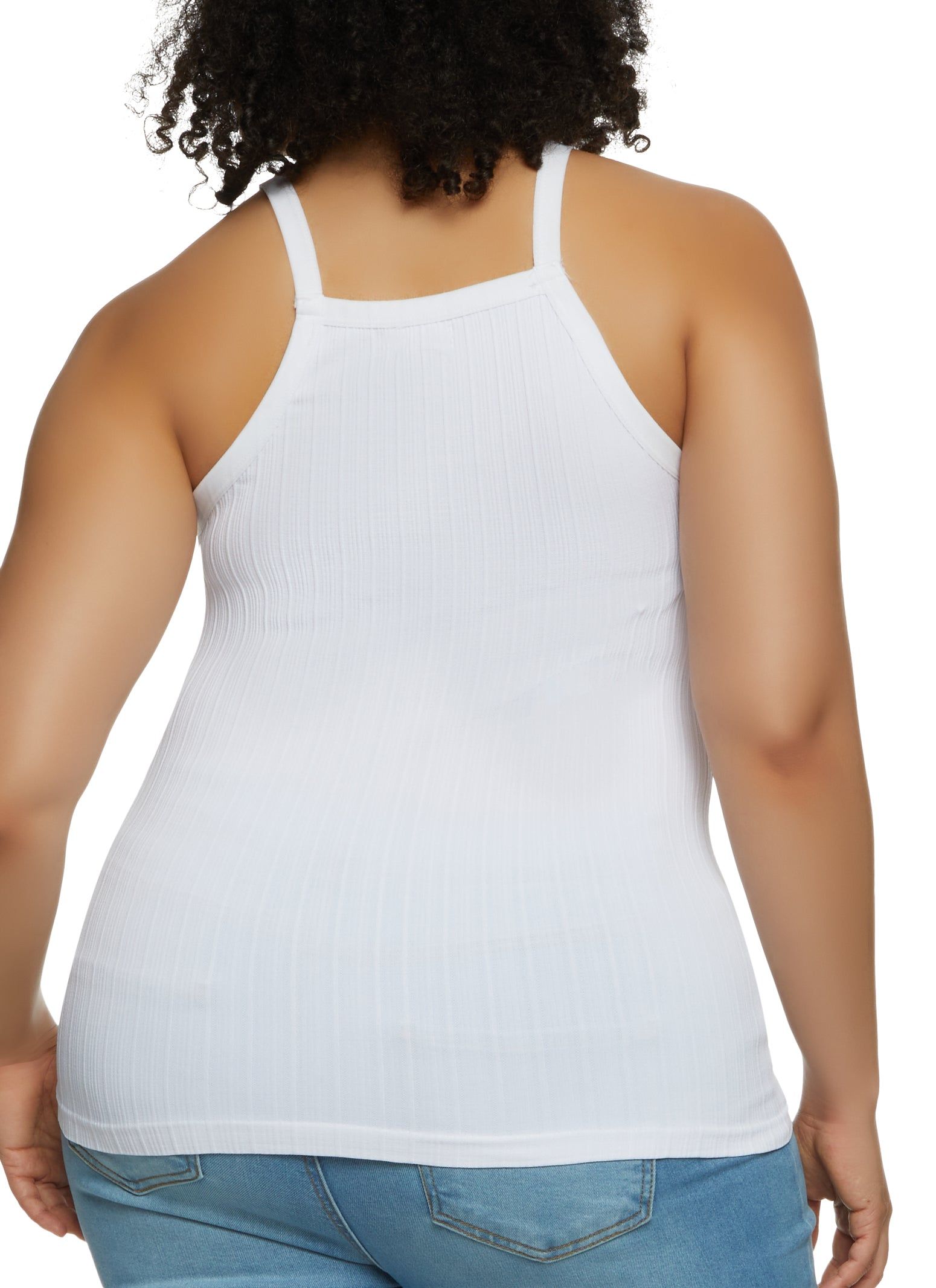 Plus Size High Neck Ribbed Tank Top sold by Rainbow product image thumbnail 2
