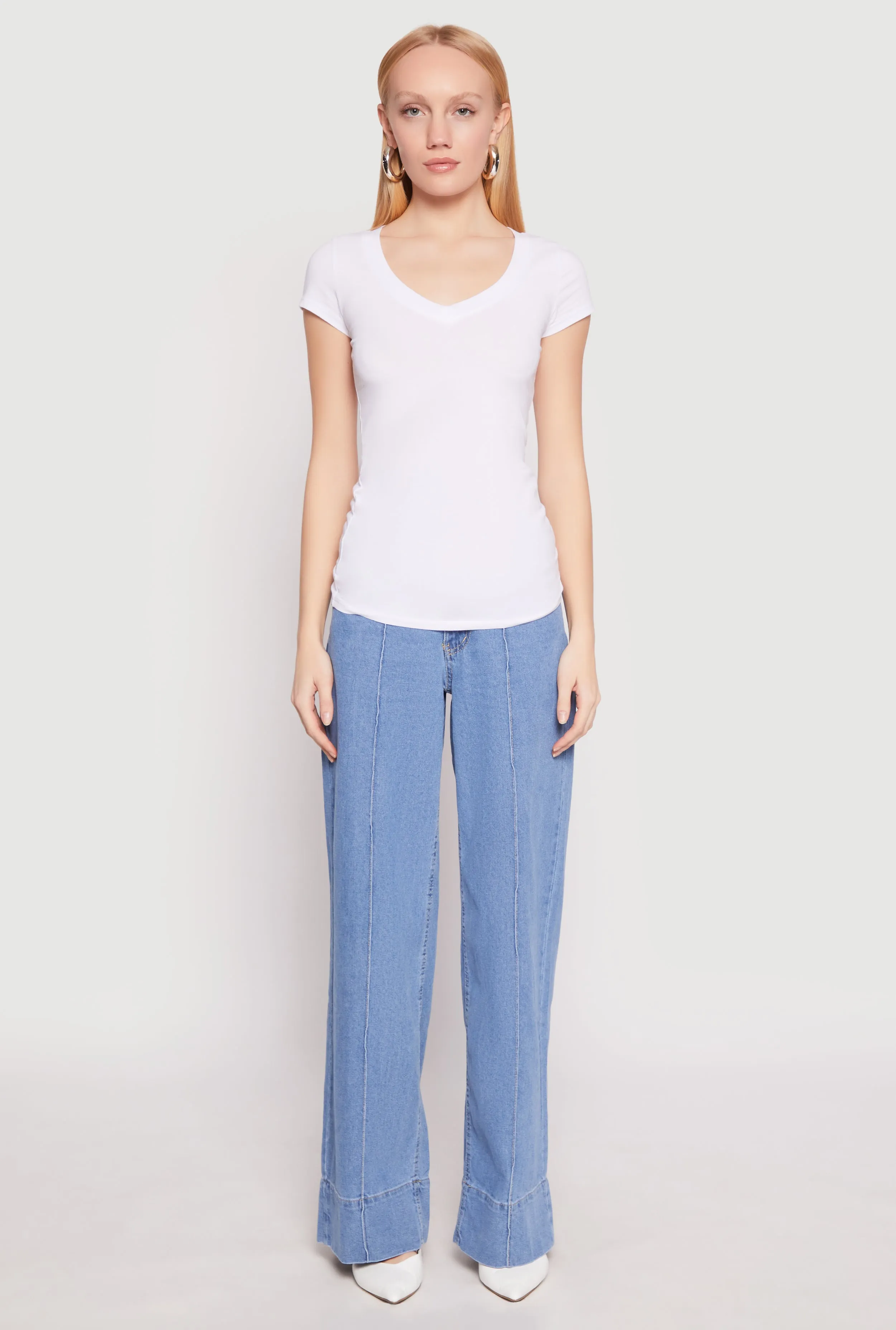 Classic Short Sleeve V-Neck Tee sold by Rainbow product image thumbnail 4