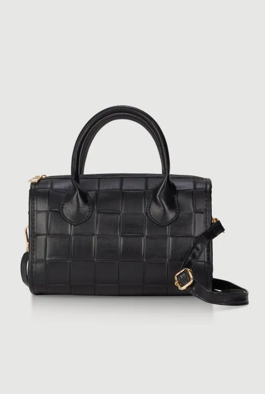 Woven Detail Crossbody Satchel Bag sold by Rainbow