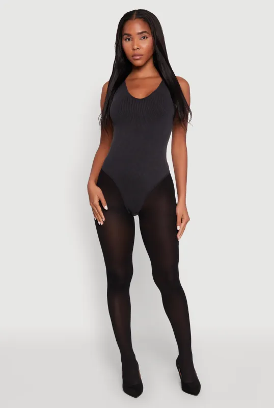 Seamless V-Neck Mineral Wash Bodysuit sold by Rainbow