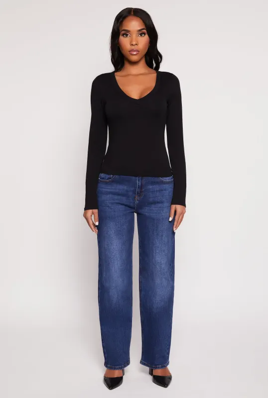 Hailey V-Neck Long Sleeve Tee sold by Rainbow