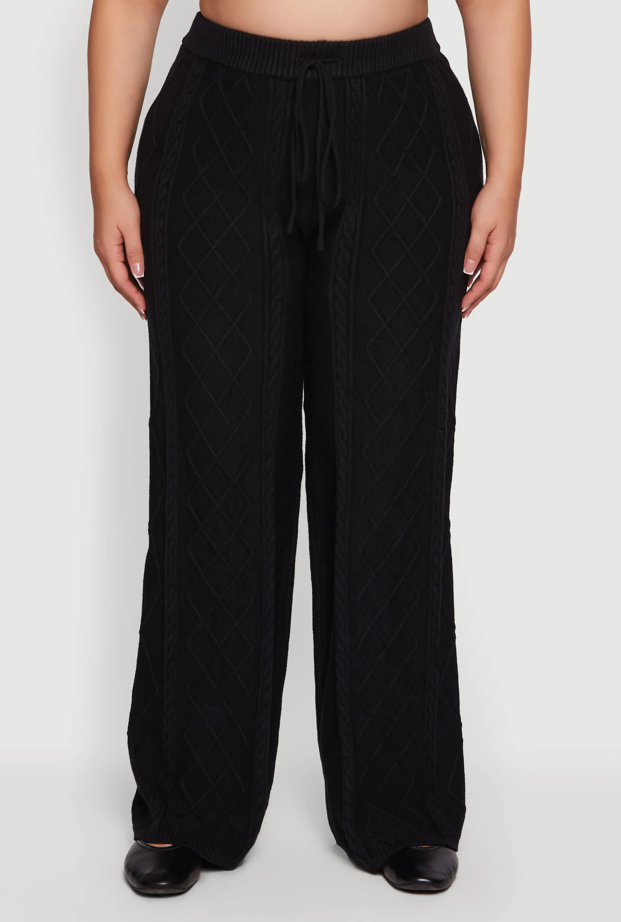 Plus Size Wide Leg Cable Knit Pants sold by Rainbow product image thumbnail 3