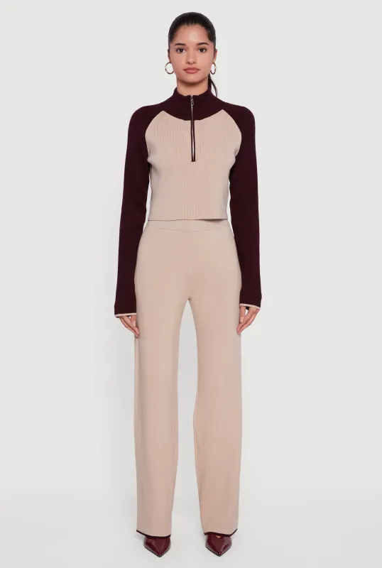 Contrast Trim Straight Leg Pants sold by Rainbow