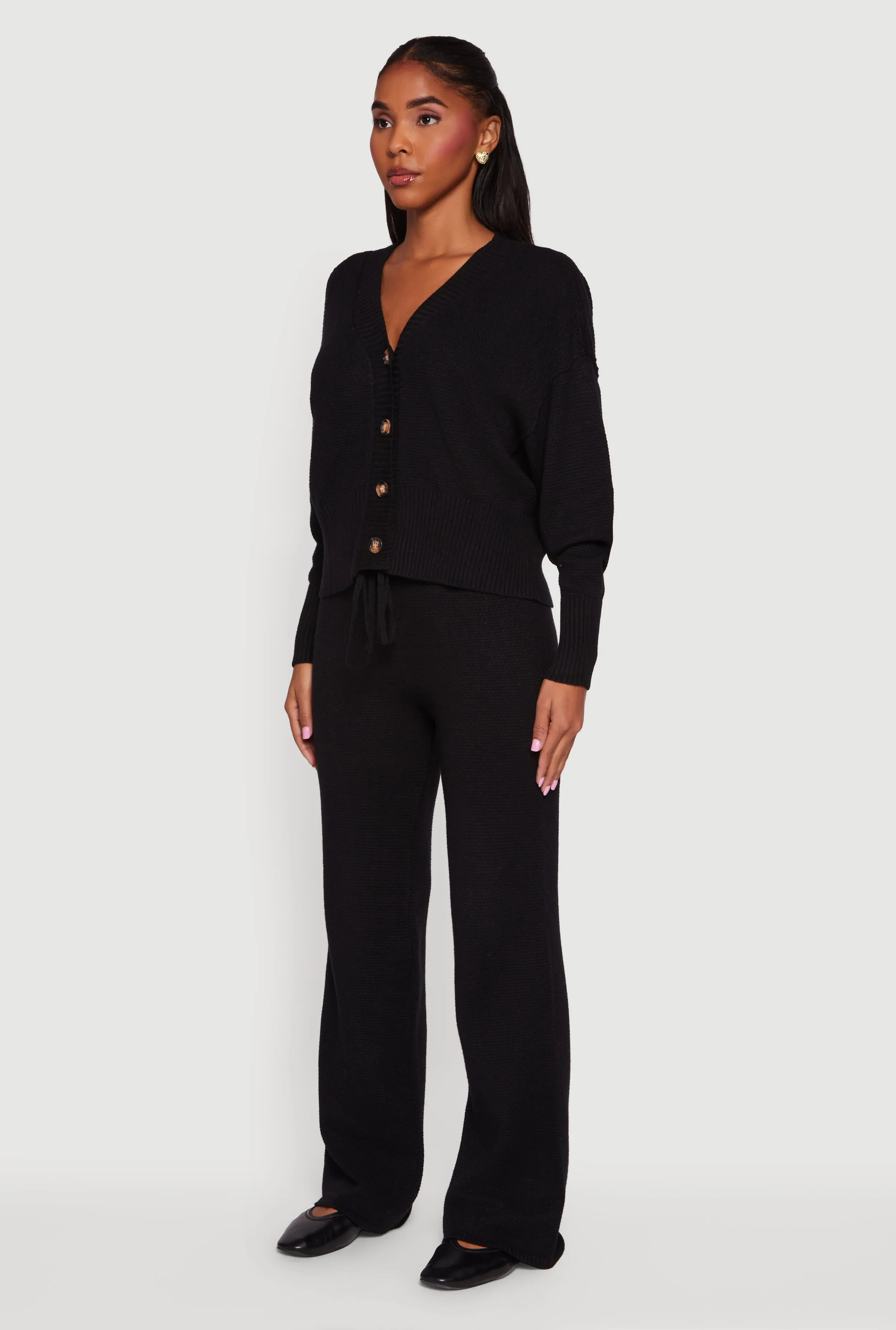 Waffle Knit Long Sleeve Button Front Cardigan sold by Rainbow product image thumbnail 5