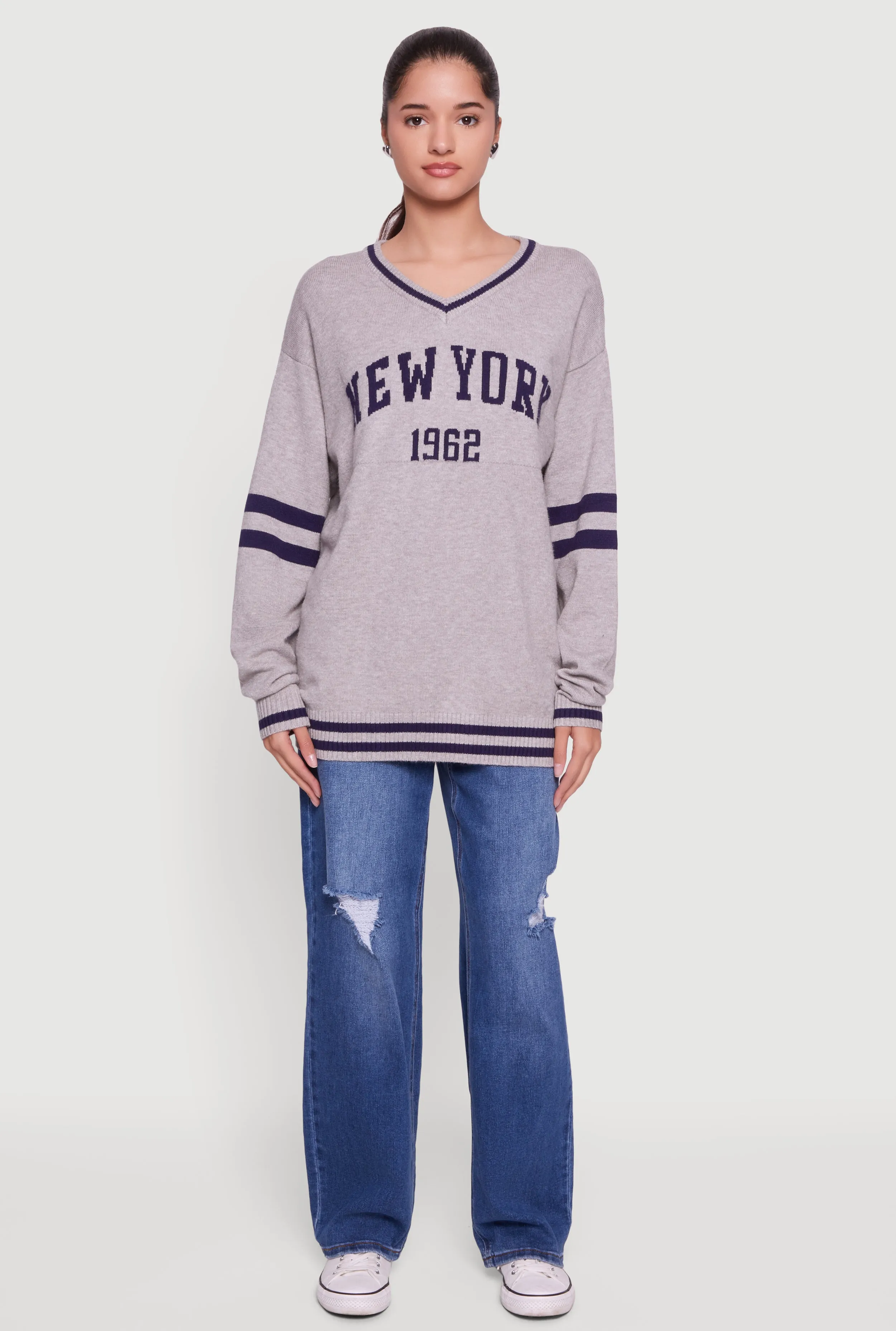 New York Graphic V Neck Sweatshirt sold by Rainbow product image thumbnail 3