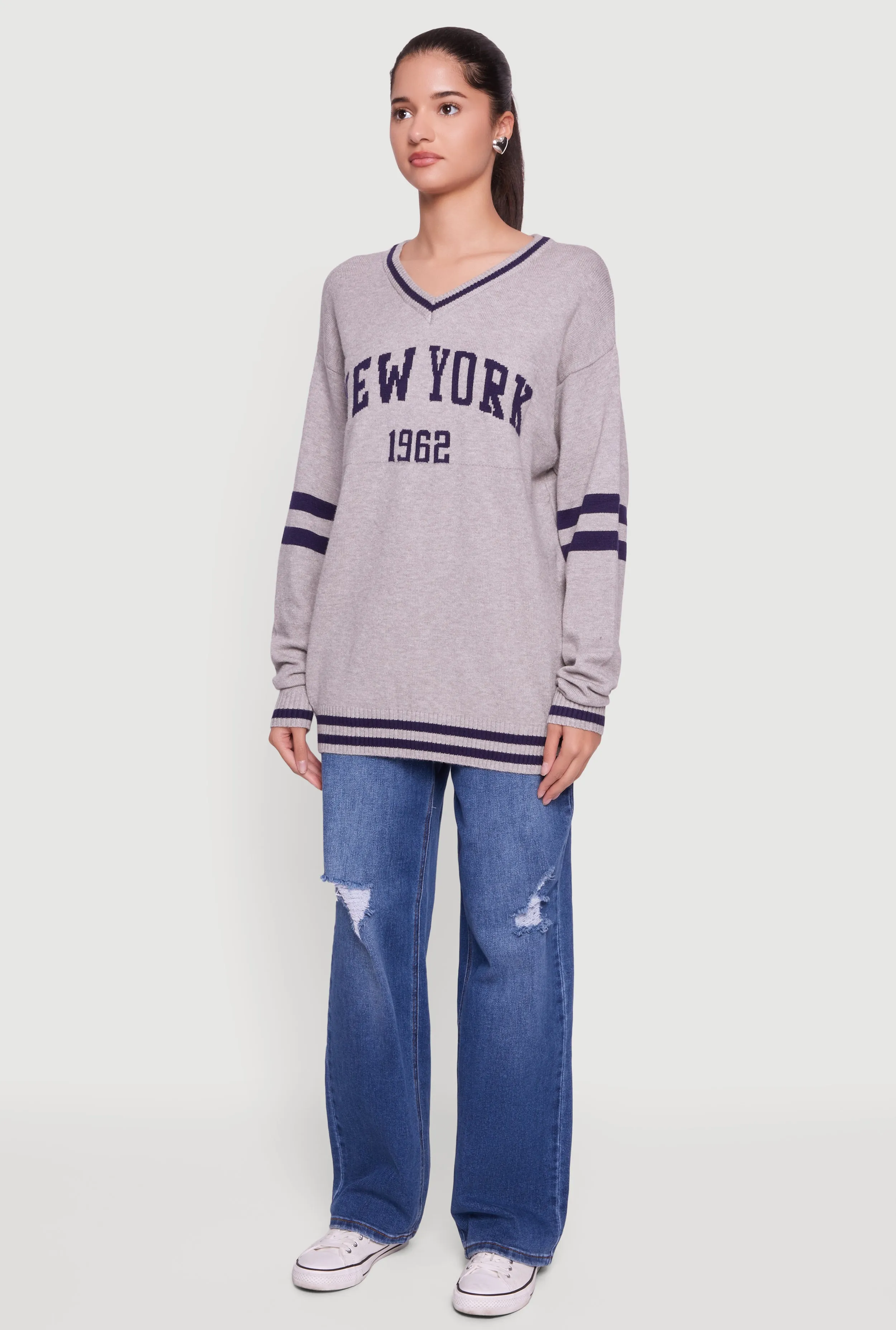 New York Graphic V Neck Sweatshirt sold by Rainbow product image thumbnail 5