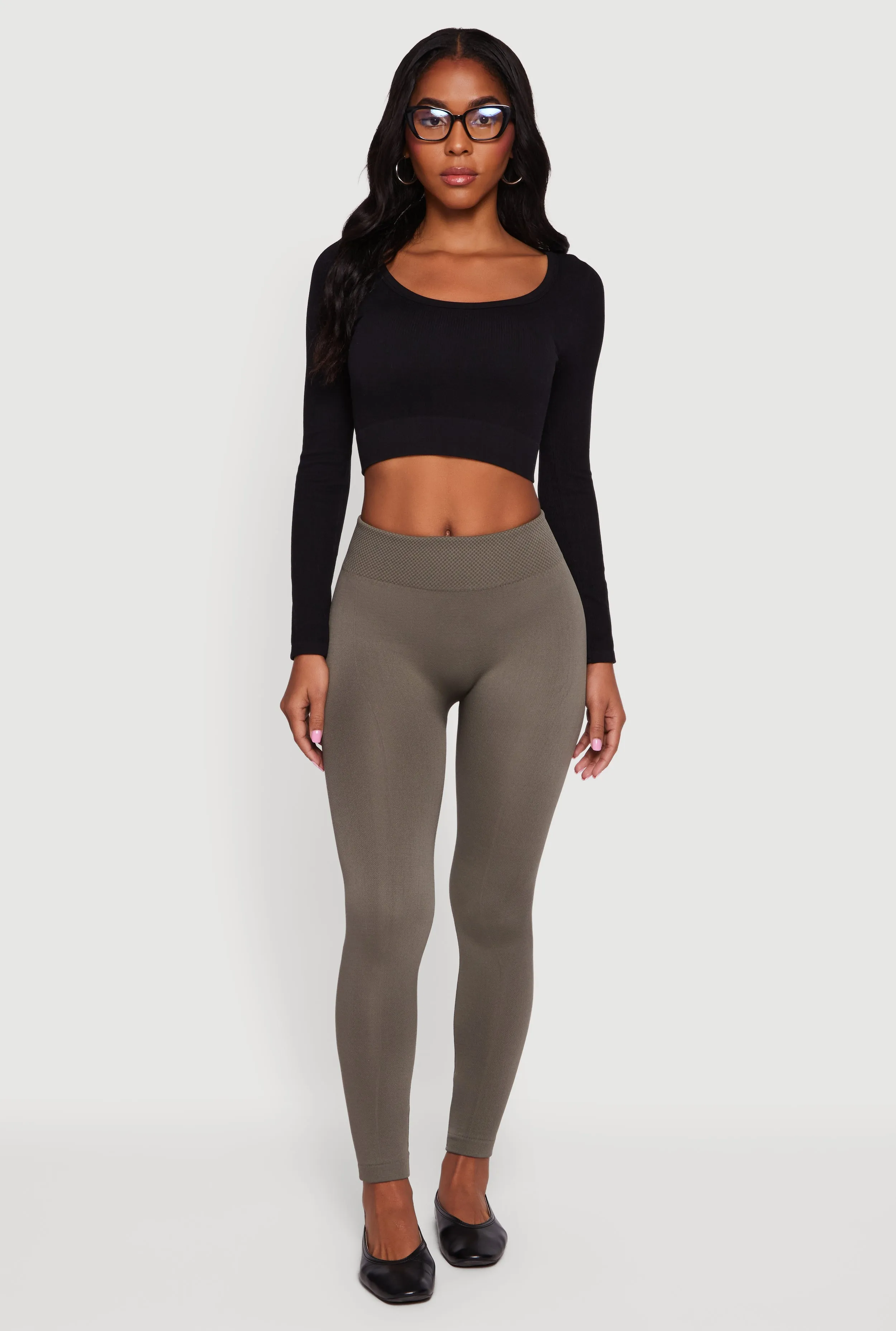 High Waisted Fleece Lined Leggings sold by Rainbow