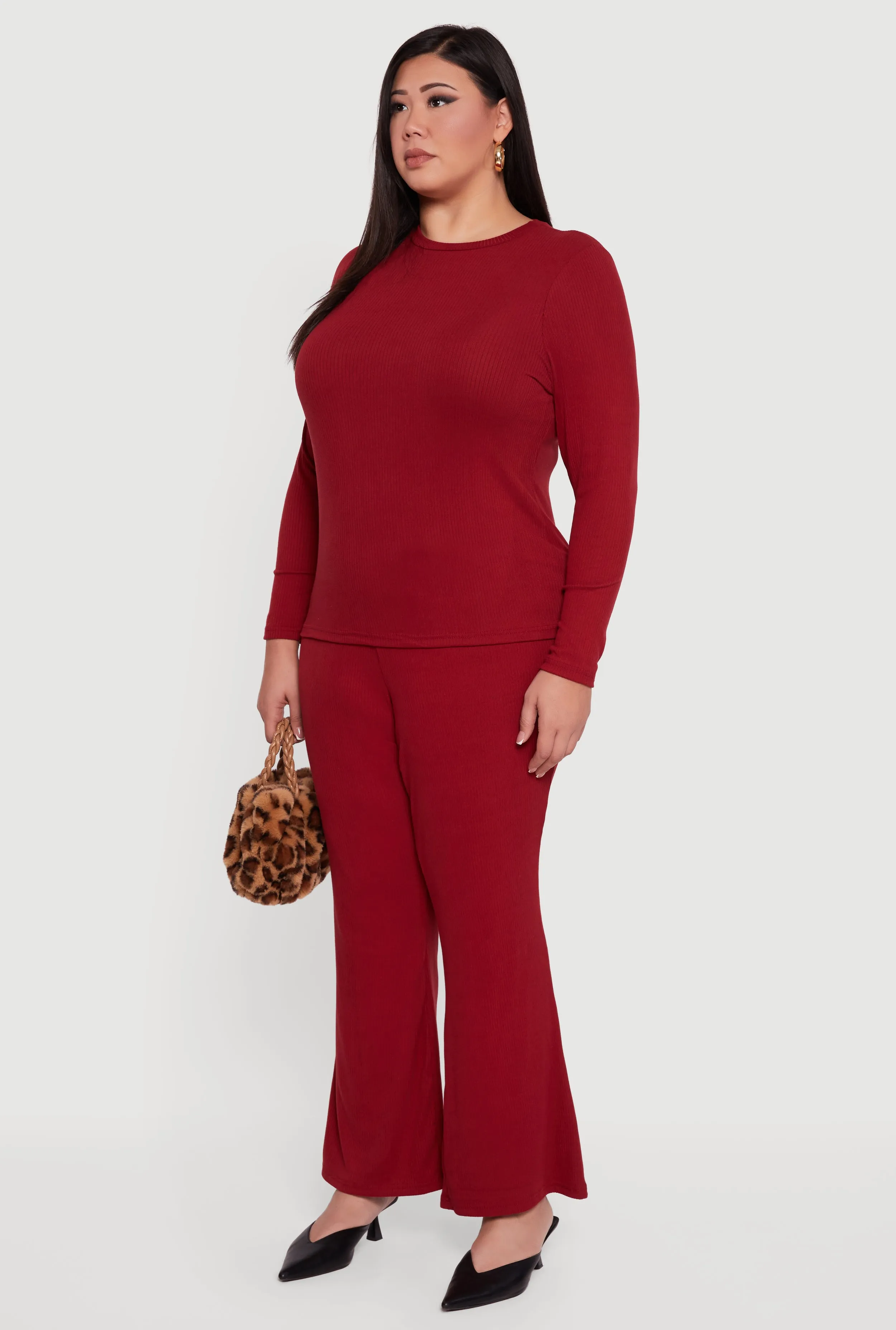 Plus Size Ribbed Knit Long Sleeve Top sold by Rainbow product image thumbnail 5