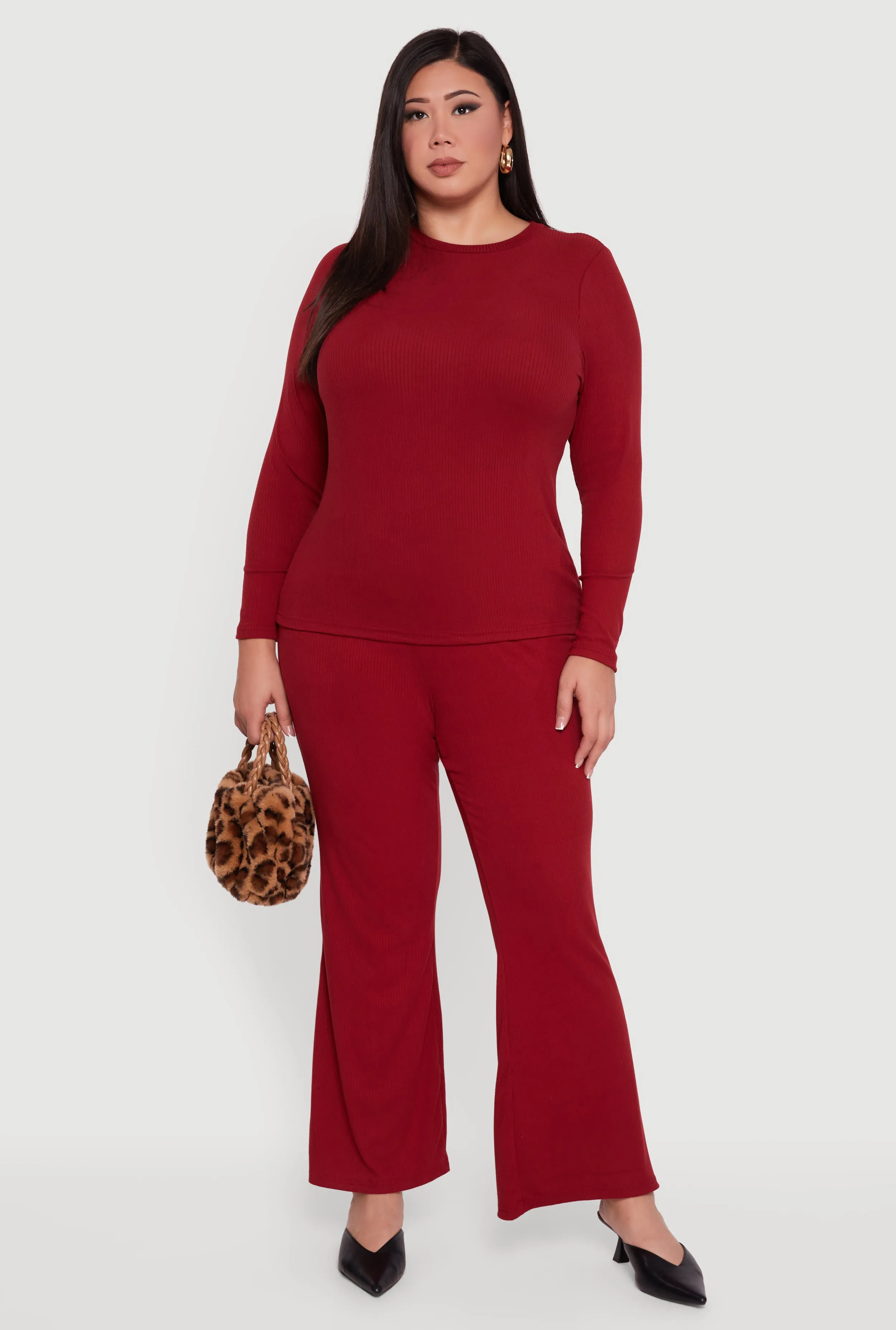 Plus Size Ribbed Knit Long Sleeve Top sold by Rainbow product image thumbnail 2