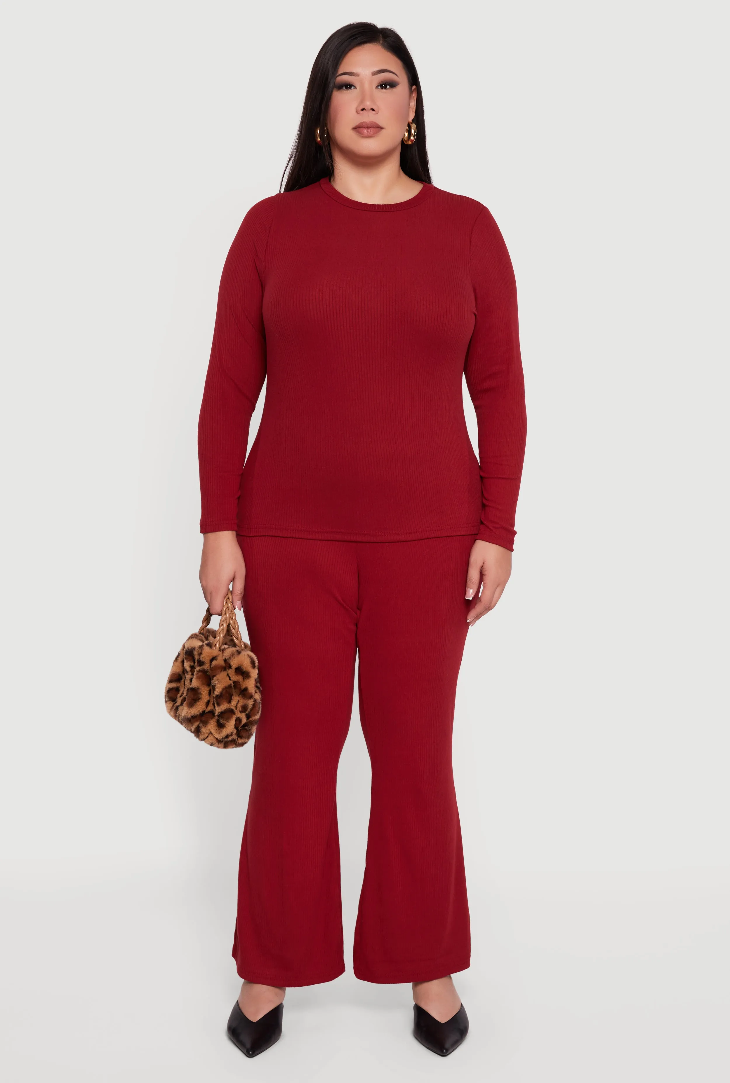 Plus Size Ribbed Knit Long Sleeve Top sold by Rainbow product image thumbnail 3