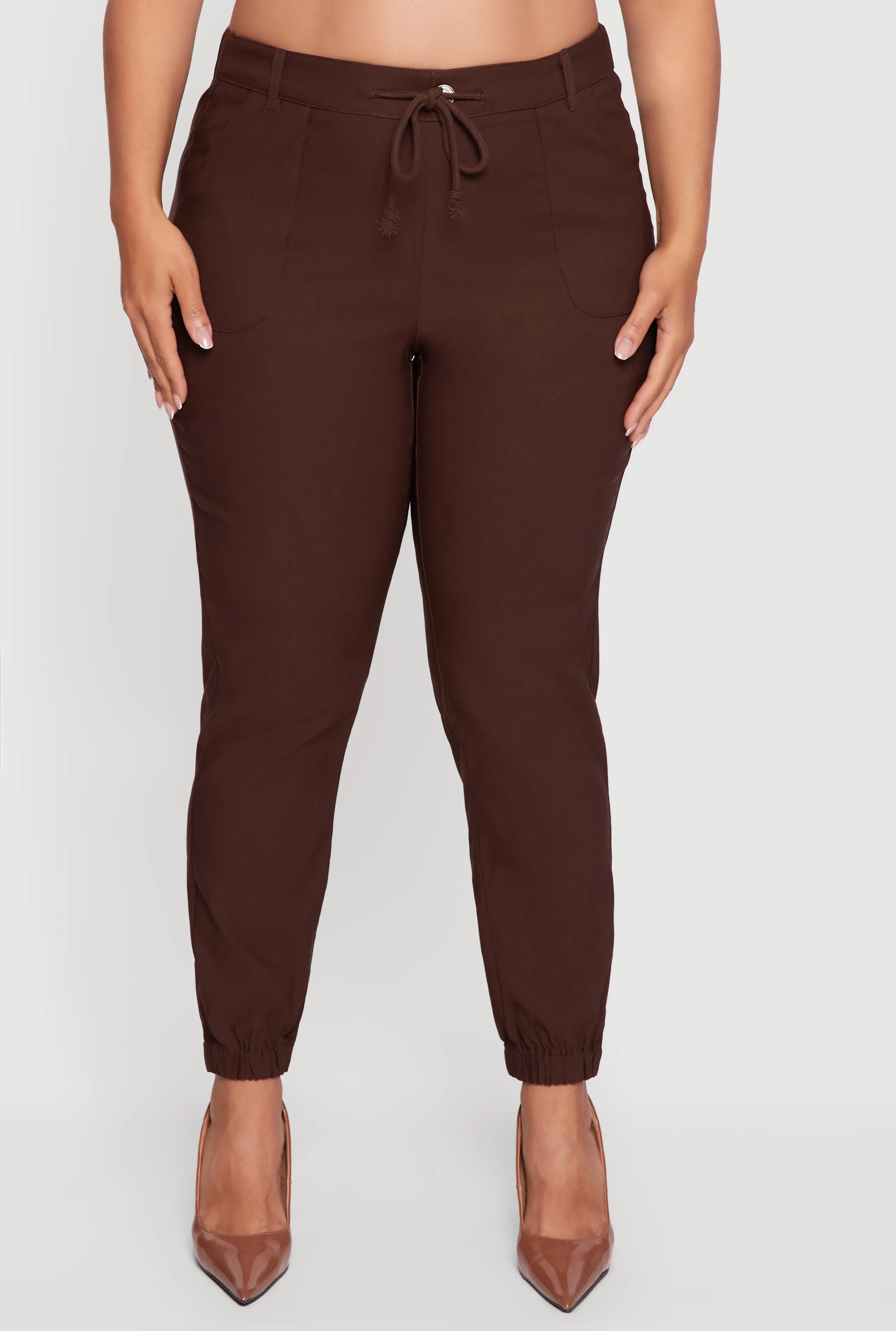 Plus Size High Waisted Slim Fit Pull On Joggers sold by Rainbow product image thumbnail 5