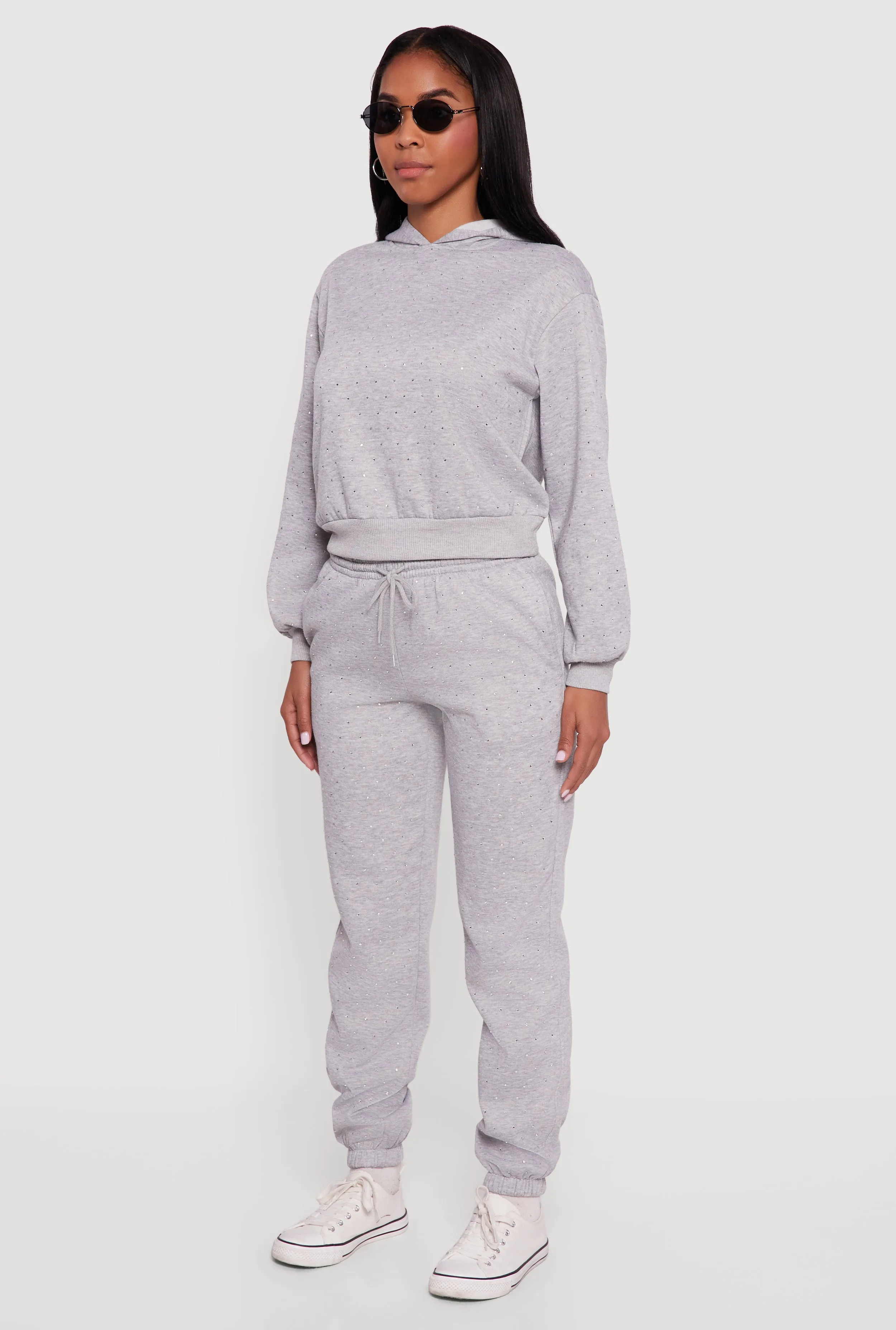 Almost Famous Rhinestone Studded Fleece Pullover Hoodie sold by Rainbow product image thumbnail 5