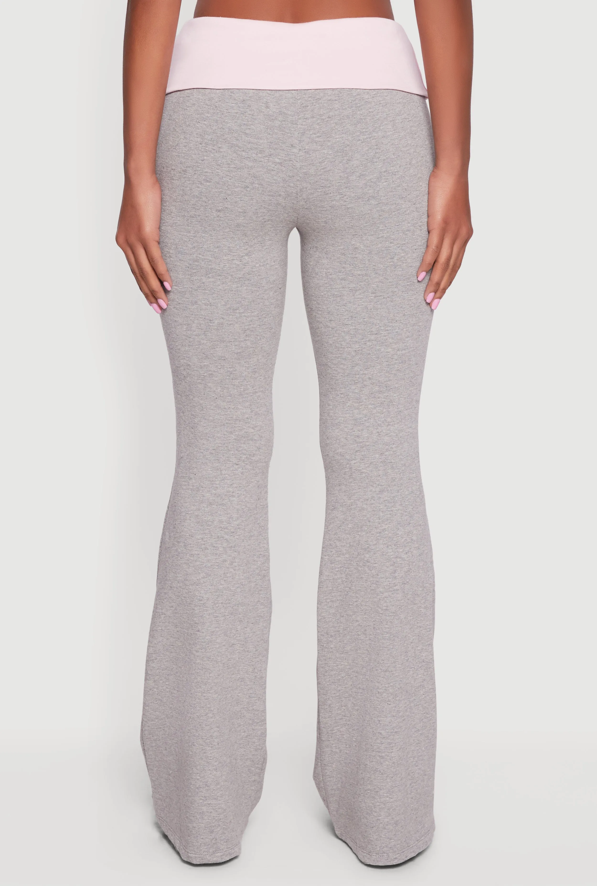 Color Blocked Fold Over Flare Leg Pants sold by Rainbow product image thumbnail 5