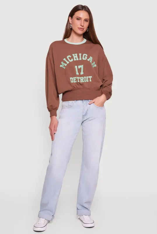 Michigan 17 Detroit Graphic Pullover Sweatshirt sold by Rainbow