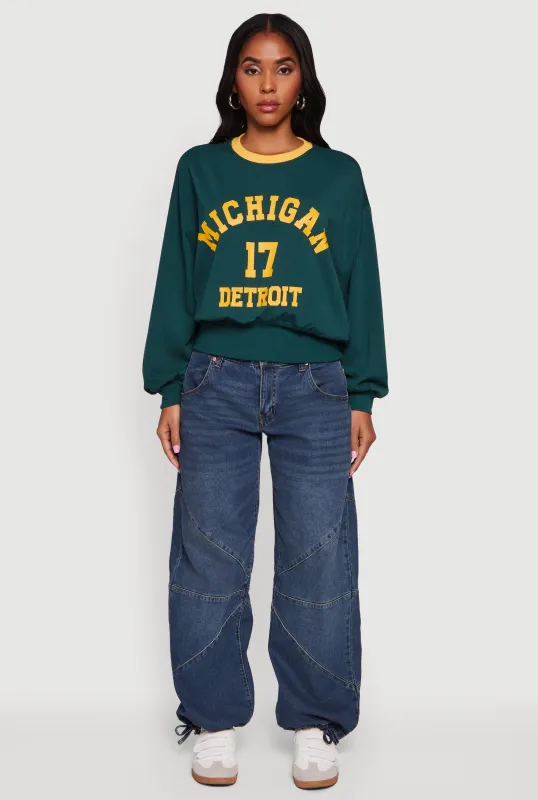 Michigan 17 Detroit Graphic Pullover Sweatshirt sold by Rainbow