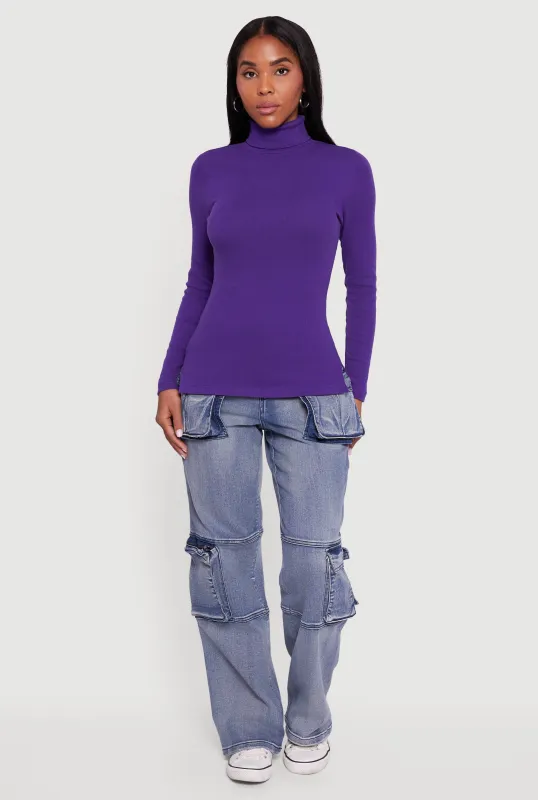 Everly Turtleneck Long Sleeve T-Shirt sold by Rainbow