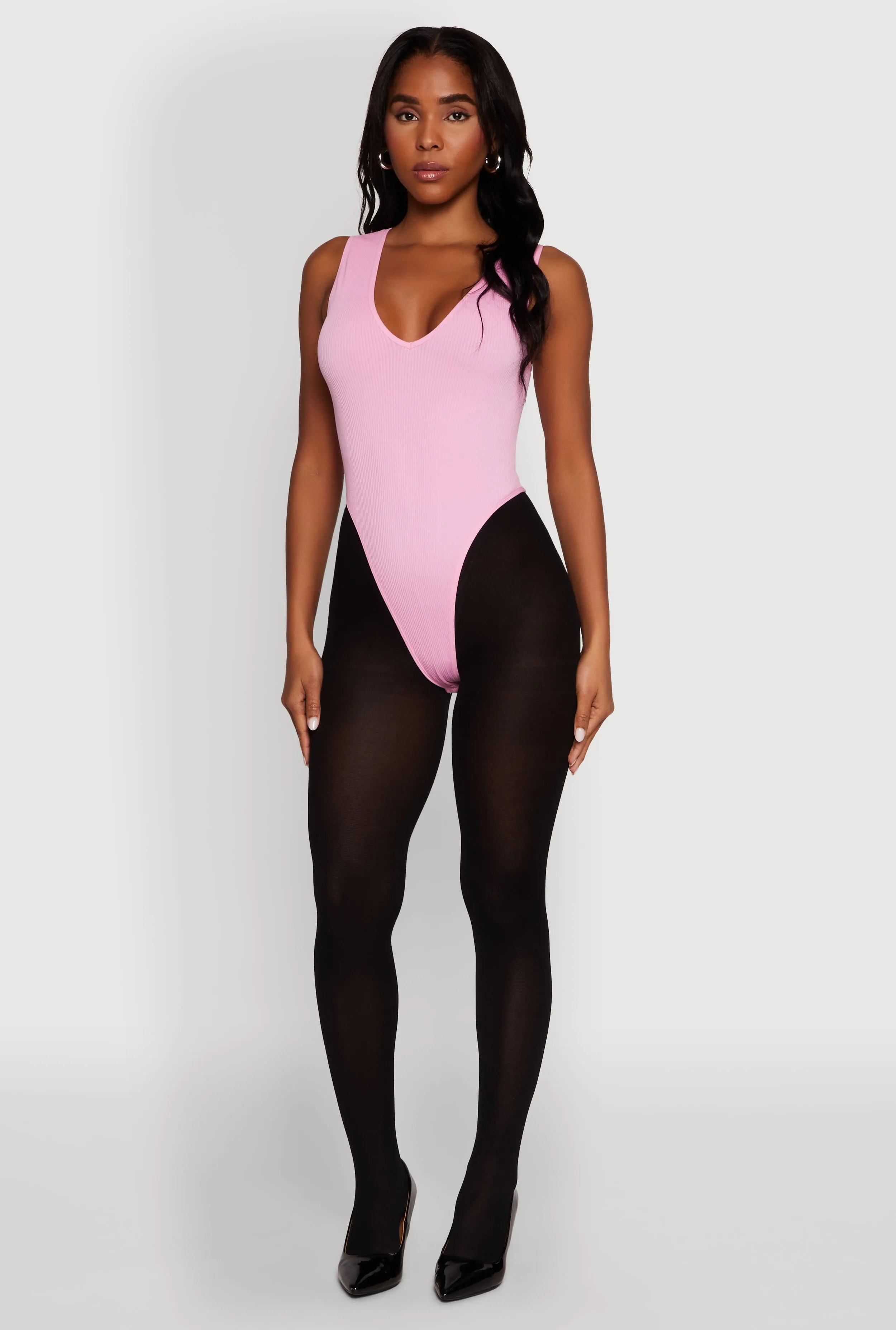 Jenna Ribbed V-Neck Seamless Bodysuit sold by Rainbow product image thumbnail 3