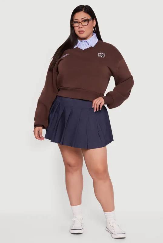 Plus Size New York Long Sleeve Shirt Collar Sweatshirt sold by Rainbow