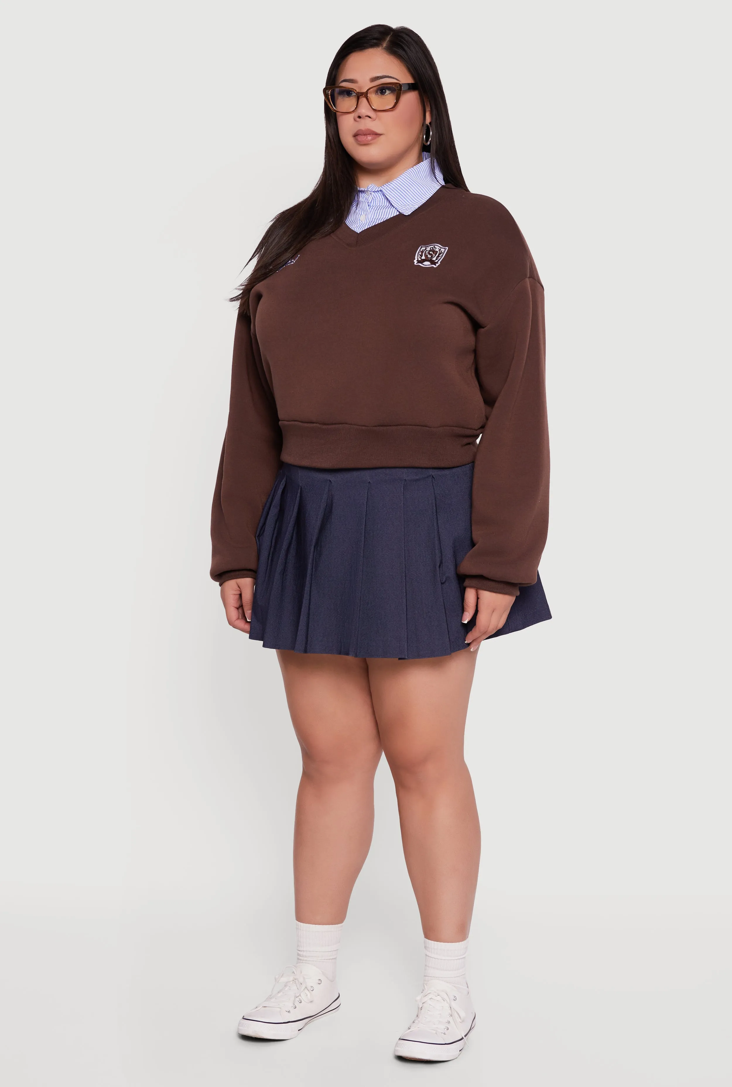 Plus Size New York Long Sleeve Shirt Collar Sweatshirt sold by Rainbow product image thumbnail 5