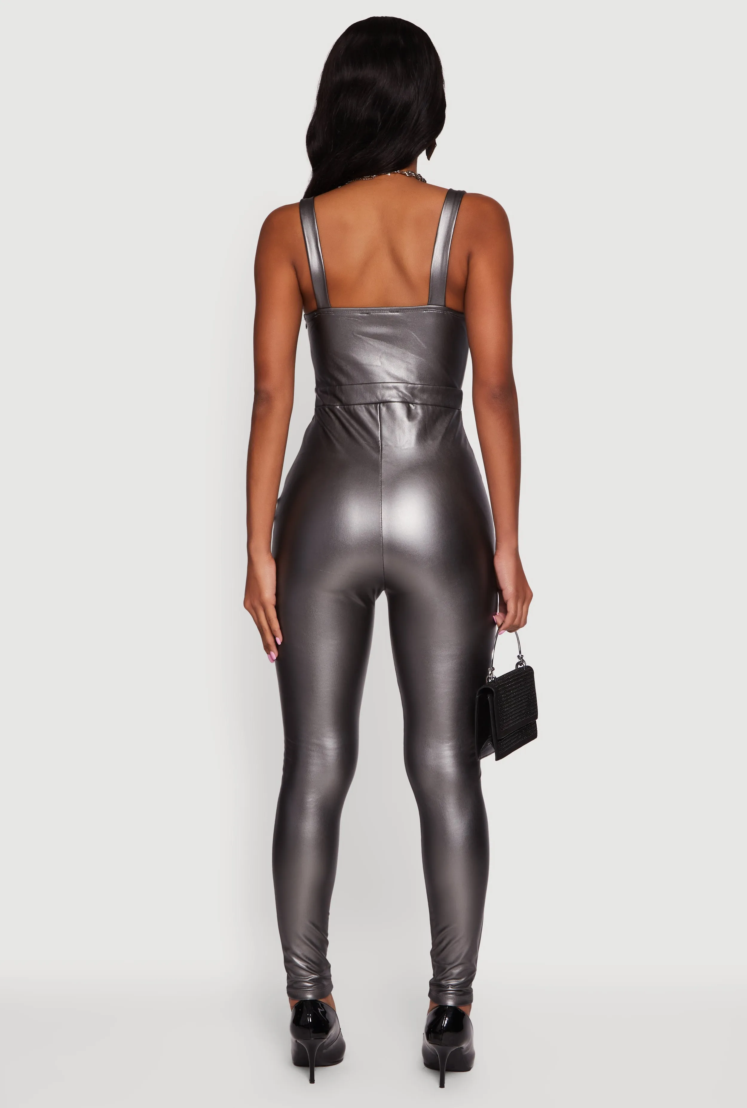 Faux Leather Sweetheart Corset Jumpsuit sold by Rainbow product image thumbnail 5