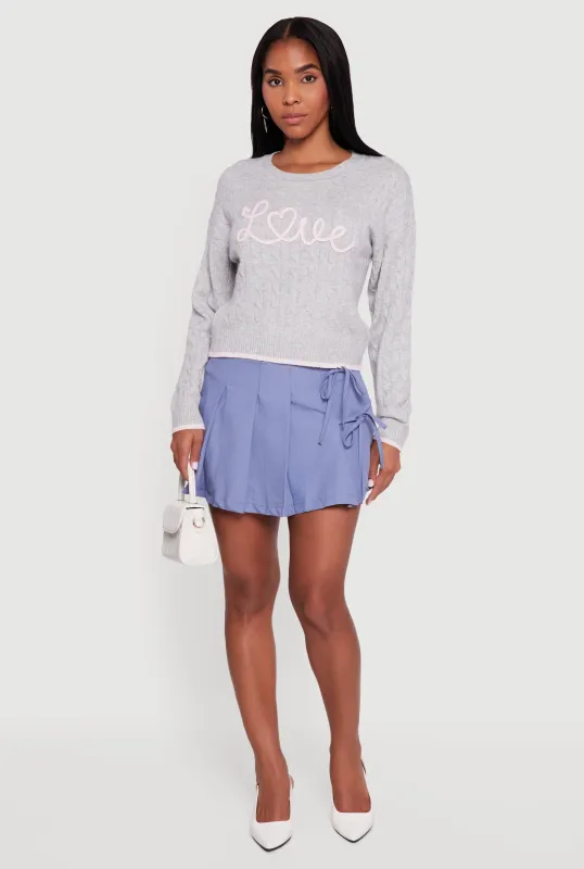 Cable Knit Love Graphic Sweater sold by Rainbow